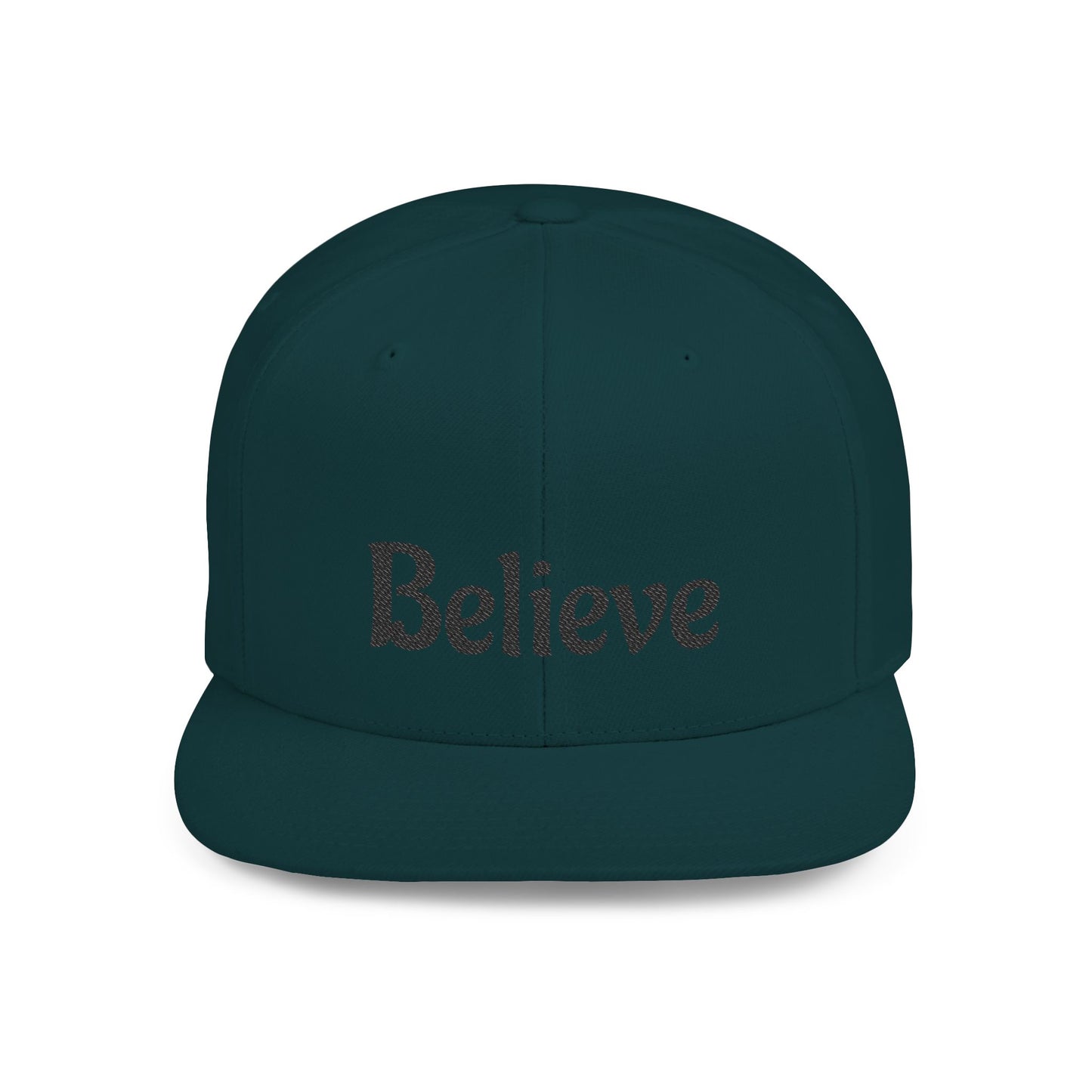 Believe Flat Bill Snapback Cap | Trendy Hip Hop Hat, Gift for Him or Her, Casual Everyday Wear, Inspiring Quote, Fashion Accessory