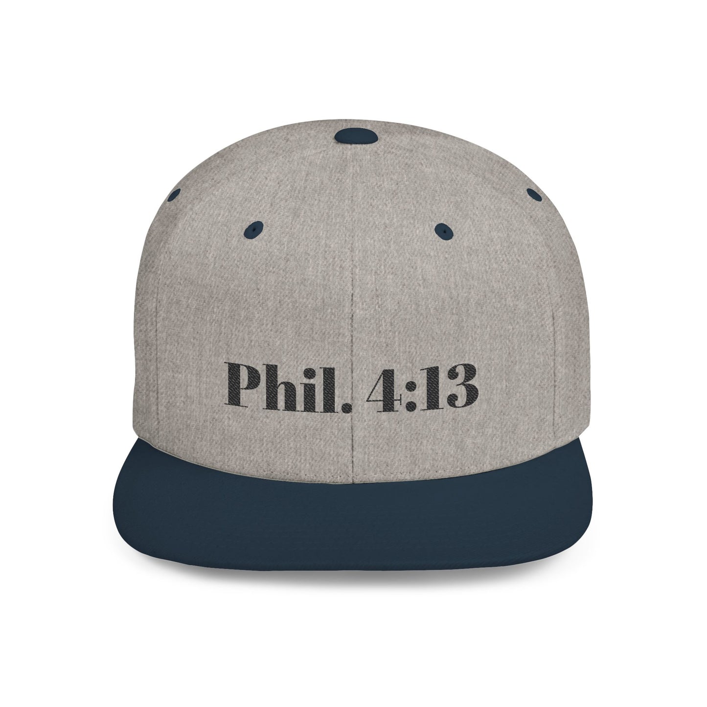 Phil. 4:13 Inspirational Flat Bill Snapback Hat, Motivational Cap for Men, Women, Sports Enthusiasts, Perfect Gift, Everyday Wear