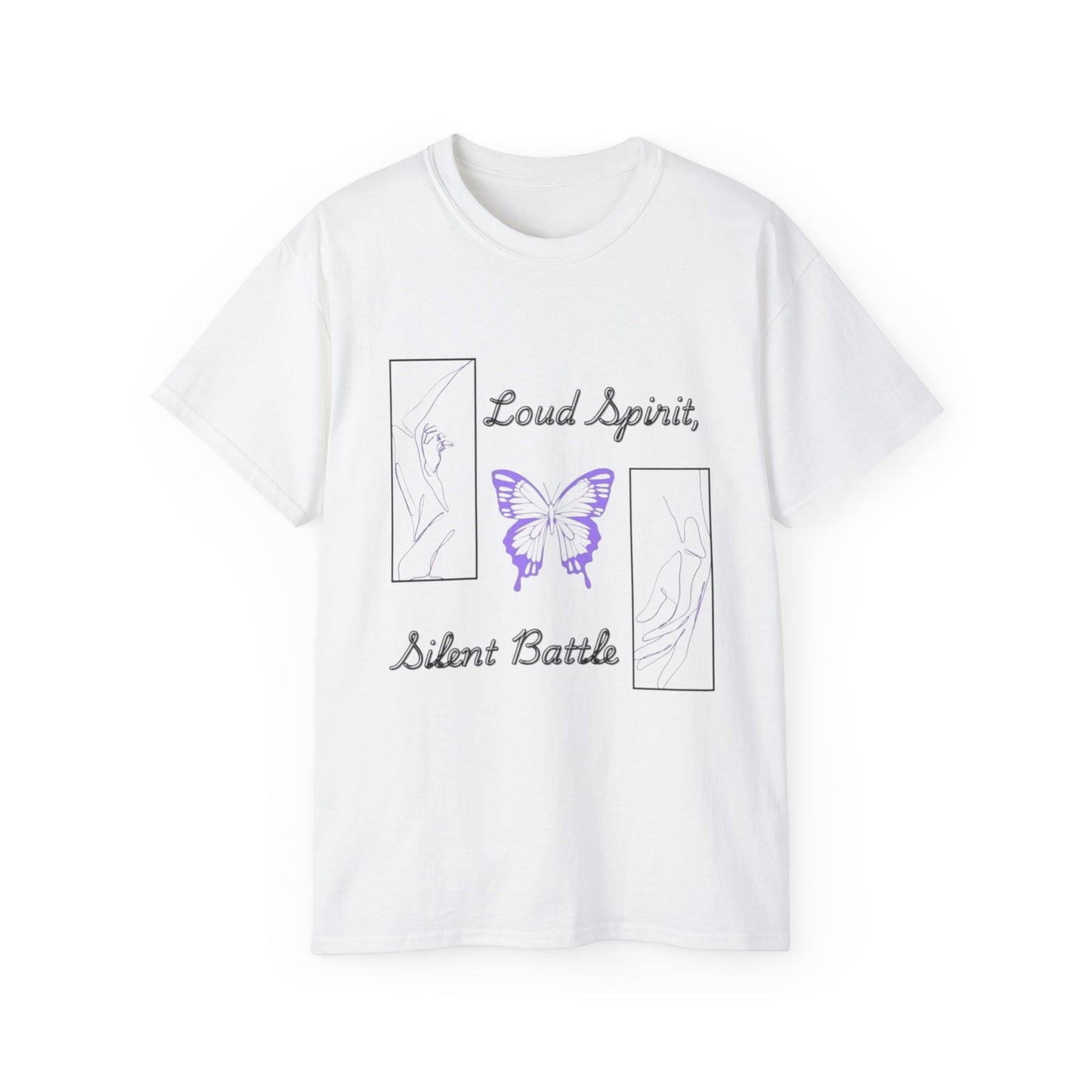 Loud Spirit Butterfly Tee, Inspirational T-Shirt, Unisex Cotton Shirt, Perfect Gift for Friends, Motivational Apparel, Self-Care Reminder
