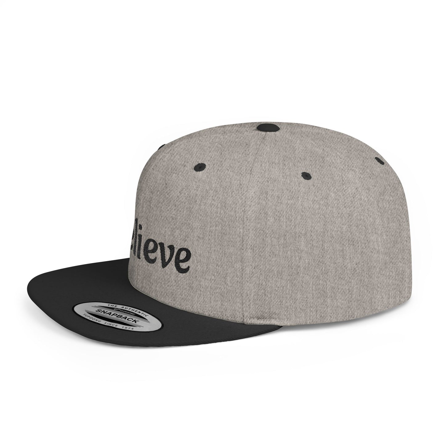 Believe Flat Bill Snapback Cap | Trendy Hip Hop Hat, Gift for Him or Her, Casual Everyday Wear, Inspiring Quote, Fashion Accessory