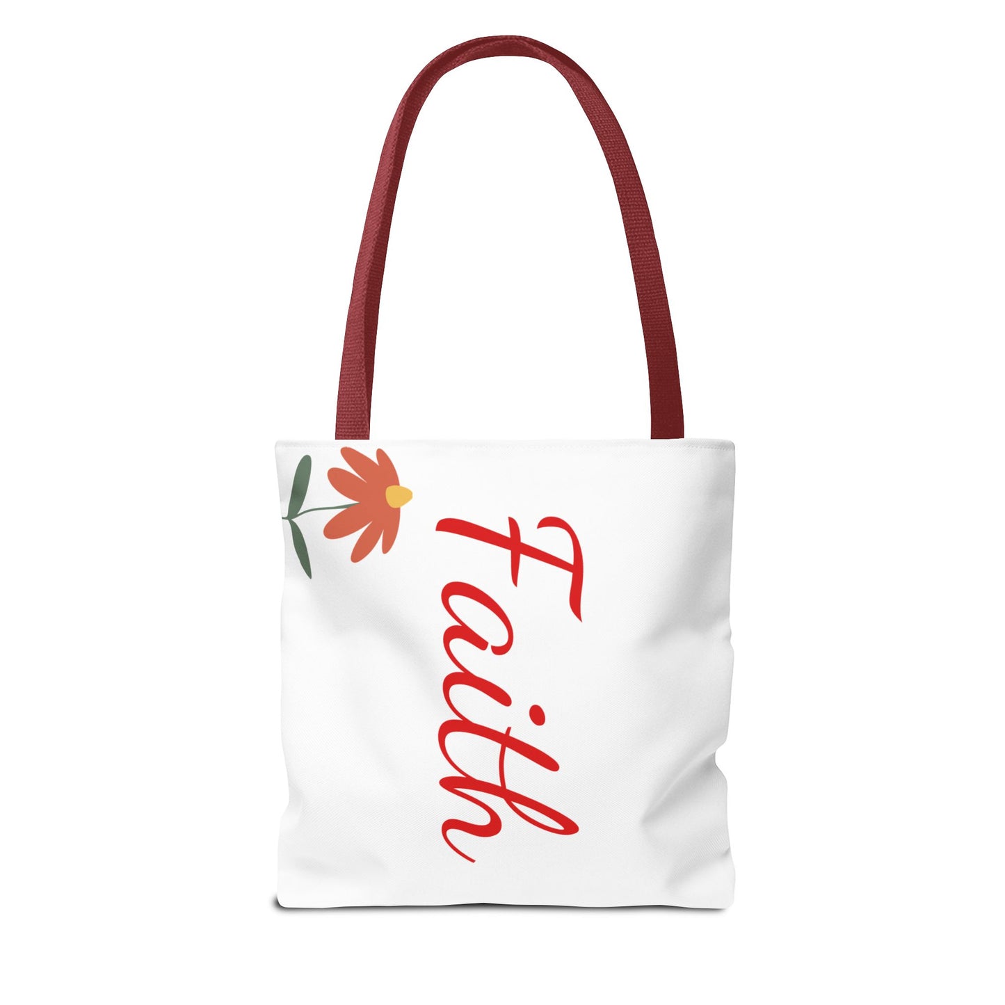 Faith Floral Tote Bag, Motivational Gift for Her, Everyday Use Tote, Inspirational Shopping Bag, Eco-Friendly Bag, Christian Faith Apparel