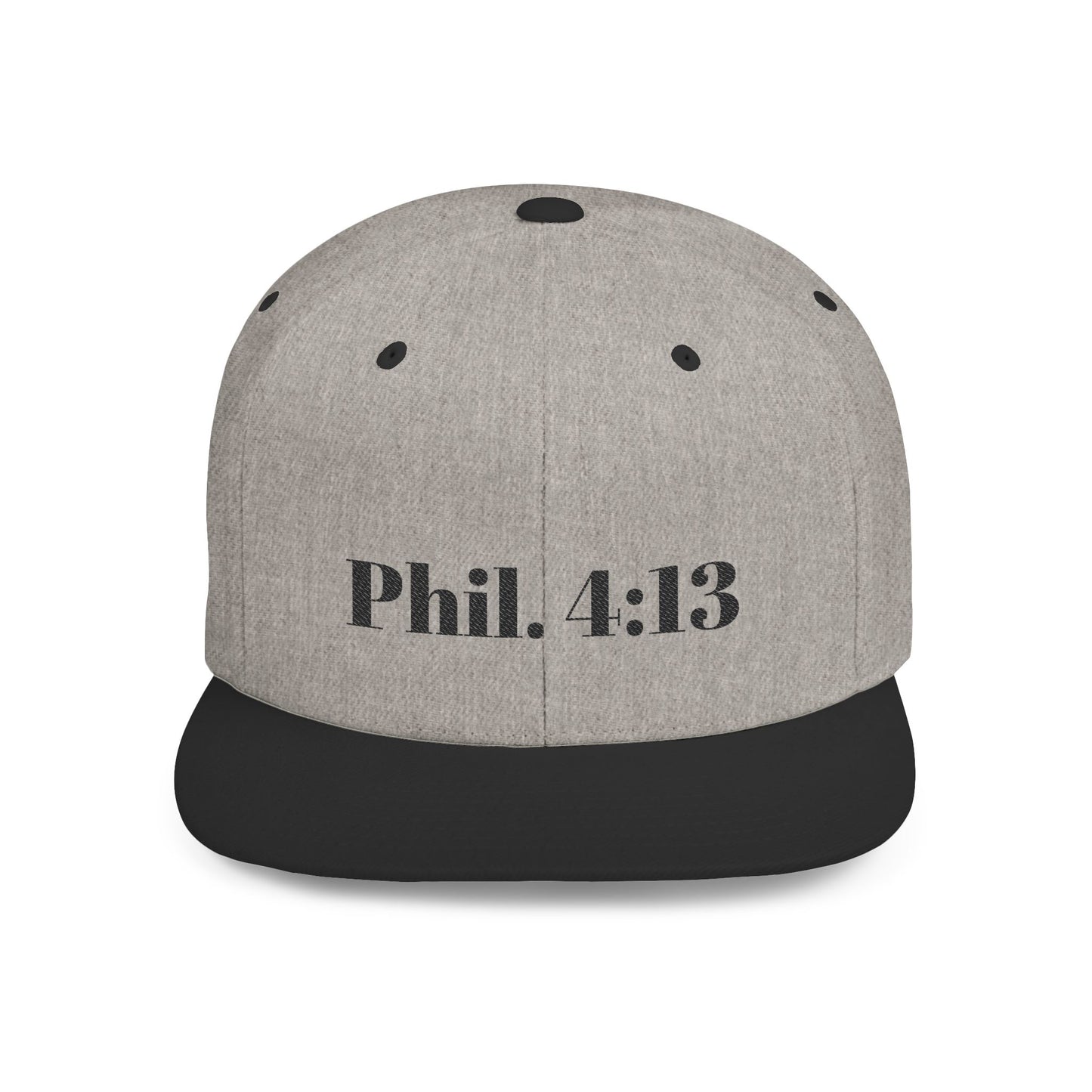 Phil. 4:13 Inspirational Flat Bill Snapback Hat, Motivational Cap for Men, Women, Sports Enthusiasts, Perfect Gift, Everyday Wear