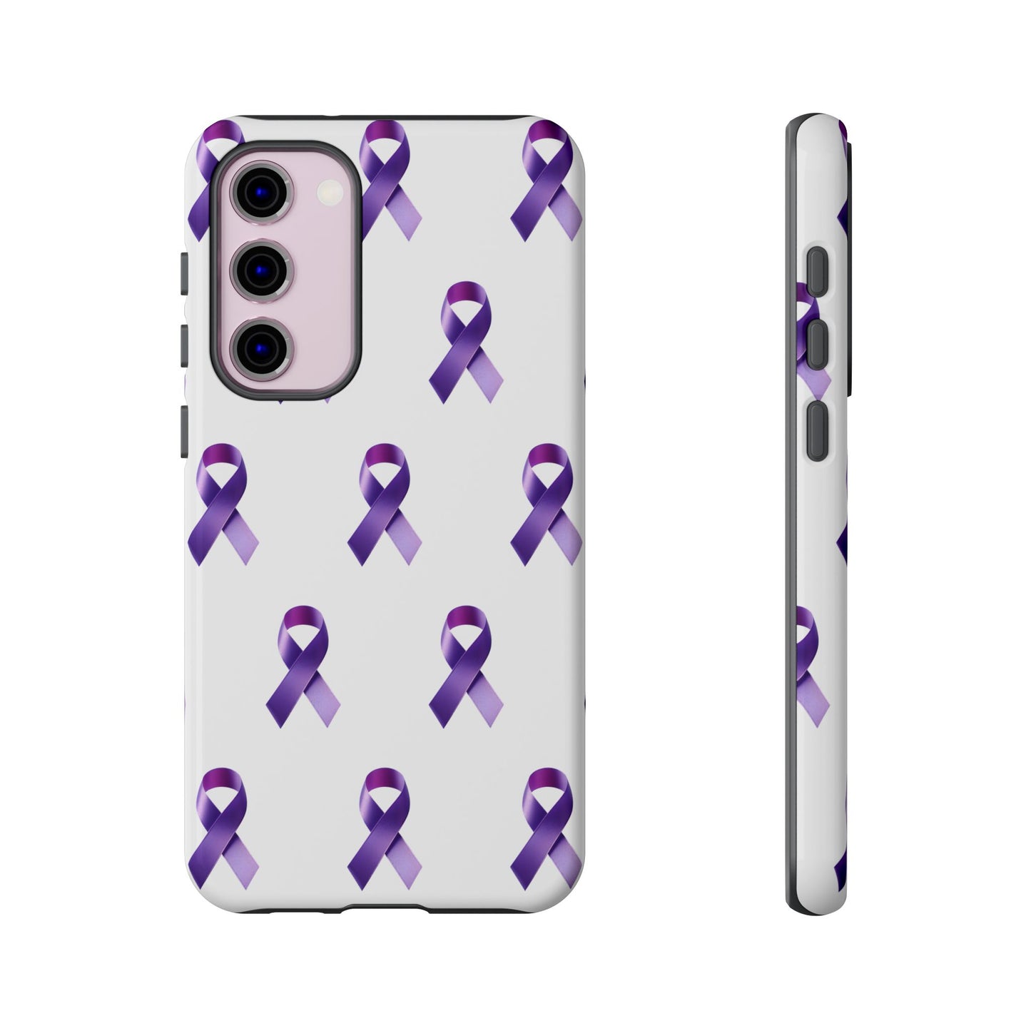 Purple Ribbon Phone Case, Tough Cases for Cancer Awareness, Gift for Loved Ones, Supportive Phone Cover, Awareness Merchandise