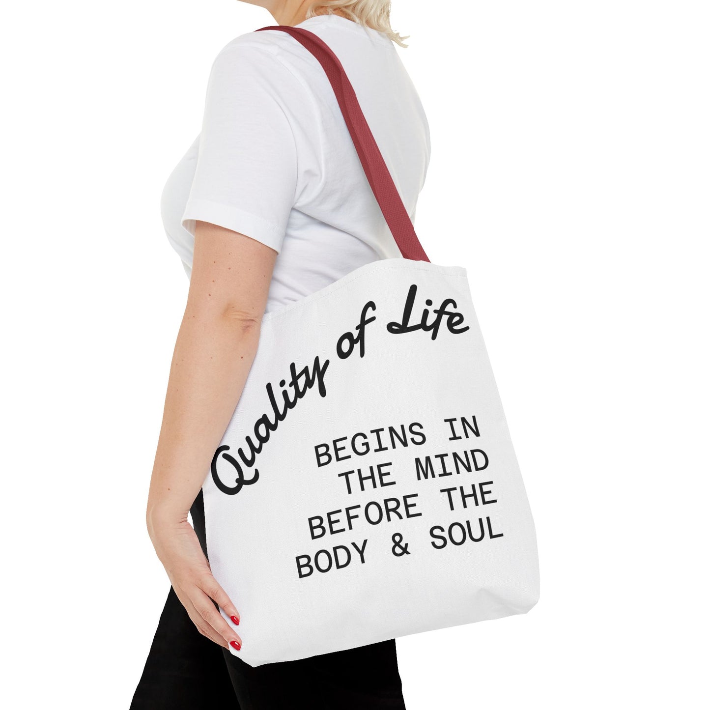 Mindful Living Tote Bag | Inspirational Daily Reminder, Eco-Friendly Gift, Motivational Quote Bag, Shopping Tote, Yoga Accessory