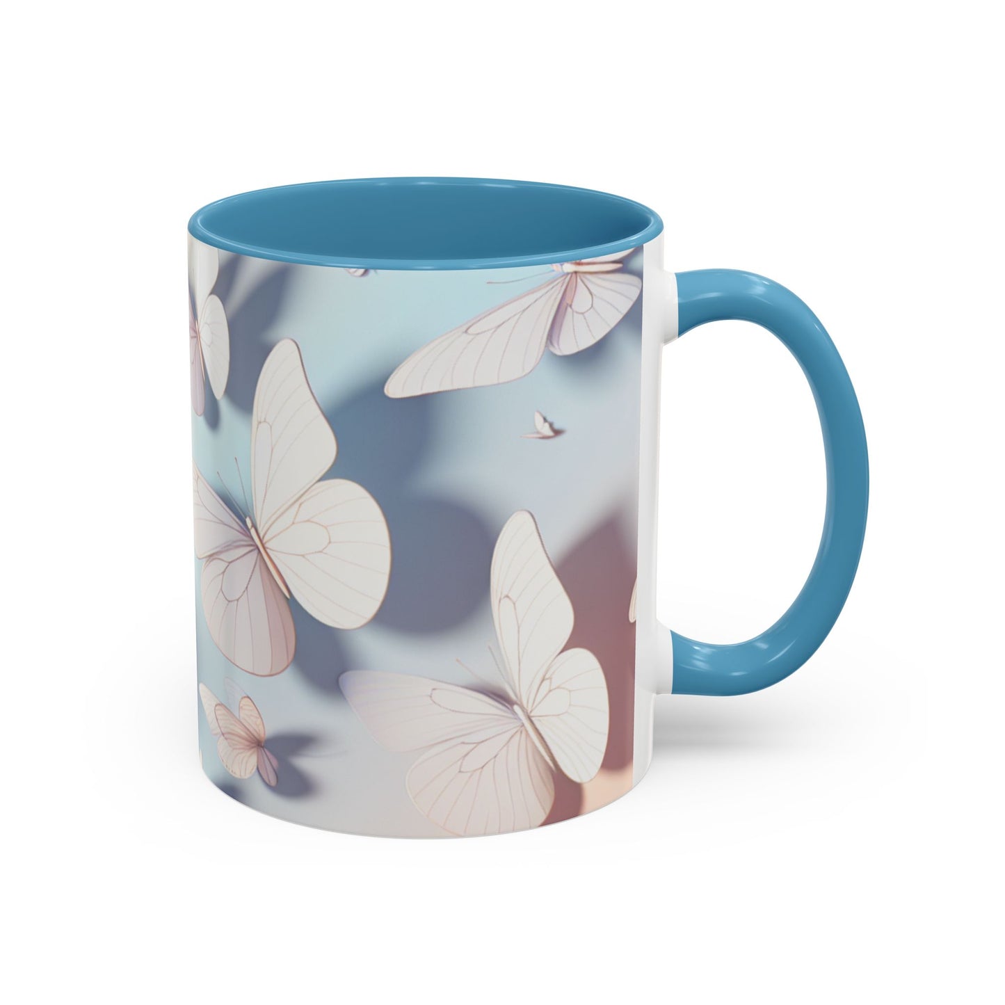 Elegant Butterfly Accent Coffee Mug, Floral Gift, Home Decor, Butterfly Design, Perfect for Birthdays, Nature Lovers