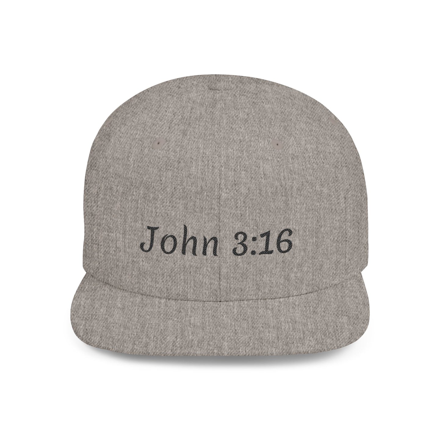 John 3:16 Flat Bill Snapback Hat, Religious Hat, Christian Apparel, Gift for Him, Inspirational Cap