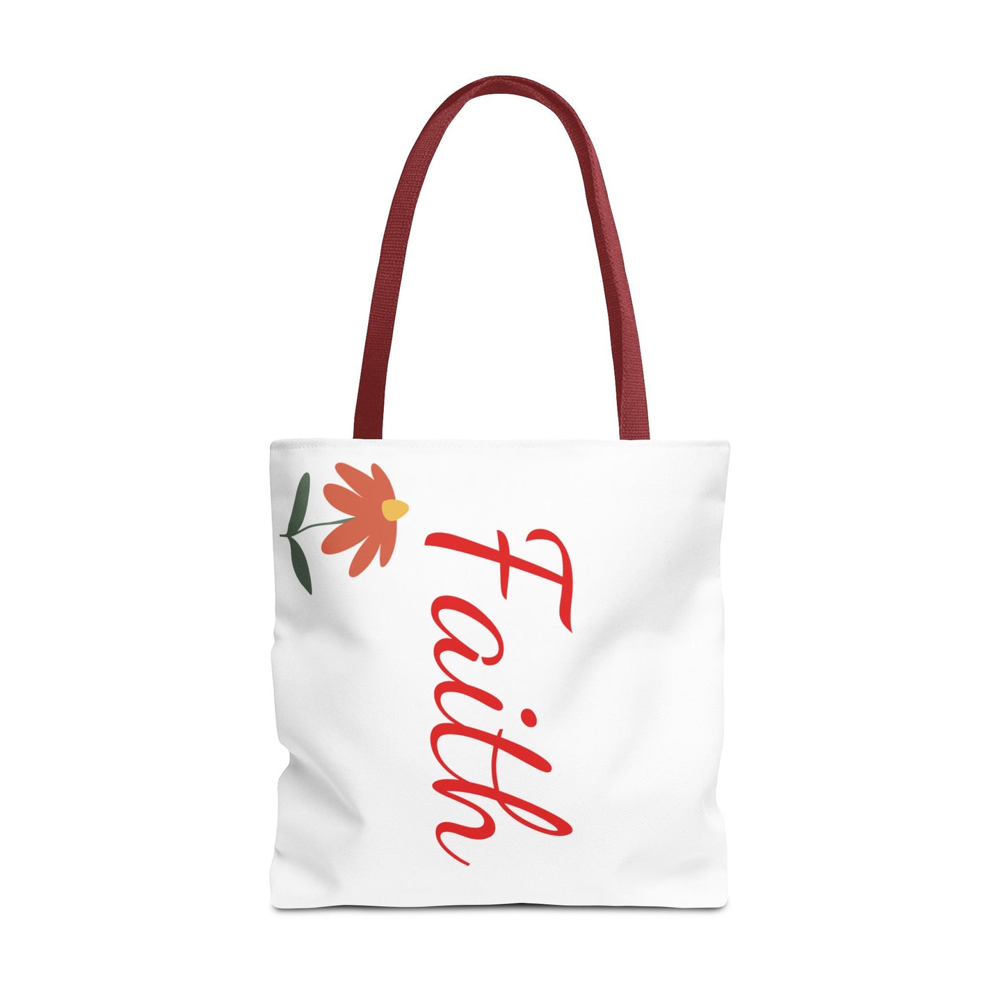 Faith Floral Tote Bag, Motivational Gift for Her, Everyday Use Tote, Inspirational Shopping Bag, Eco-Friendly Bag, Christian Faith Apparel
