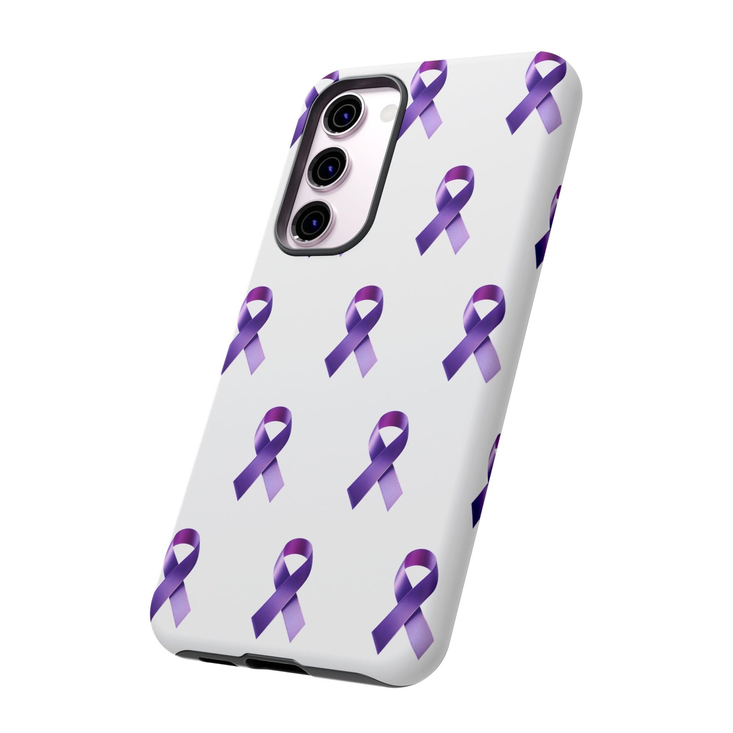 Purple Ribbon Phone Case, Tough Cases for Cancer Awareness, Gift for Loved Ones, Supportive Phone Cover, Awareness Merchandise