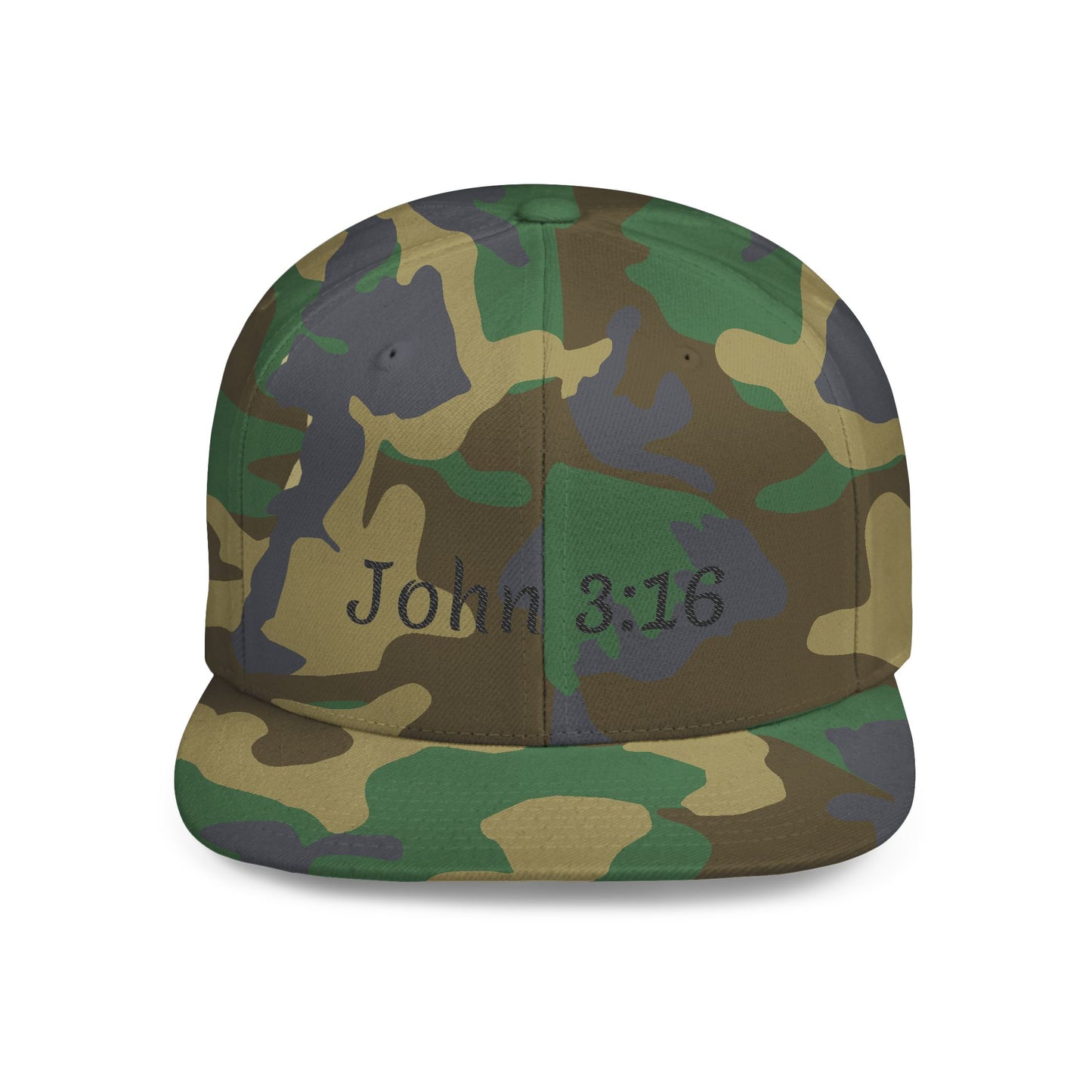 John 3:16 Flat Bill Snapback Hat, Religious Hat, Christian Apparel, Gift for Him, Inspirational Cap