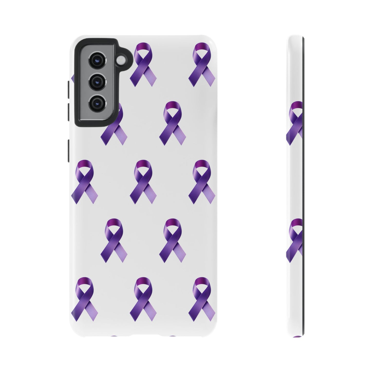 Purple Ribbon Phone Case, Tough Cases for Cancer Awareness, Gift for Loved Ones, Supportive Phone Cover, Awareness Merchandise