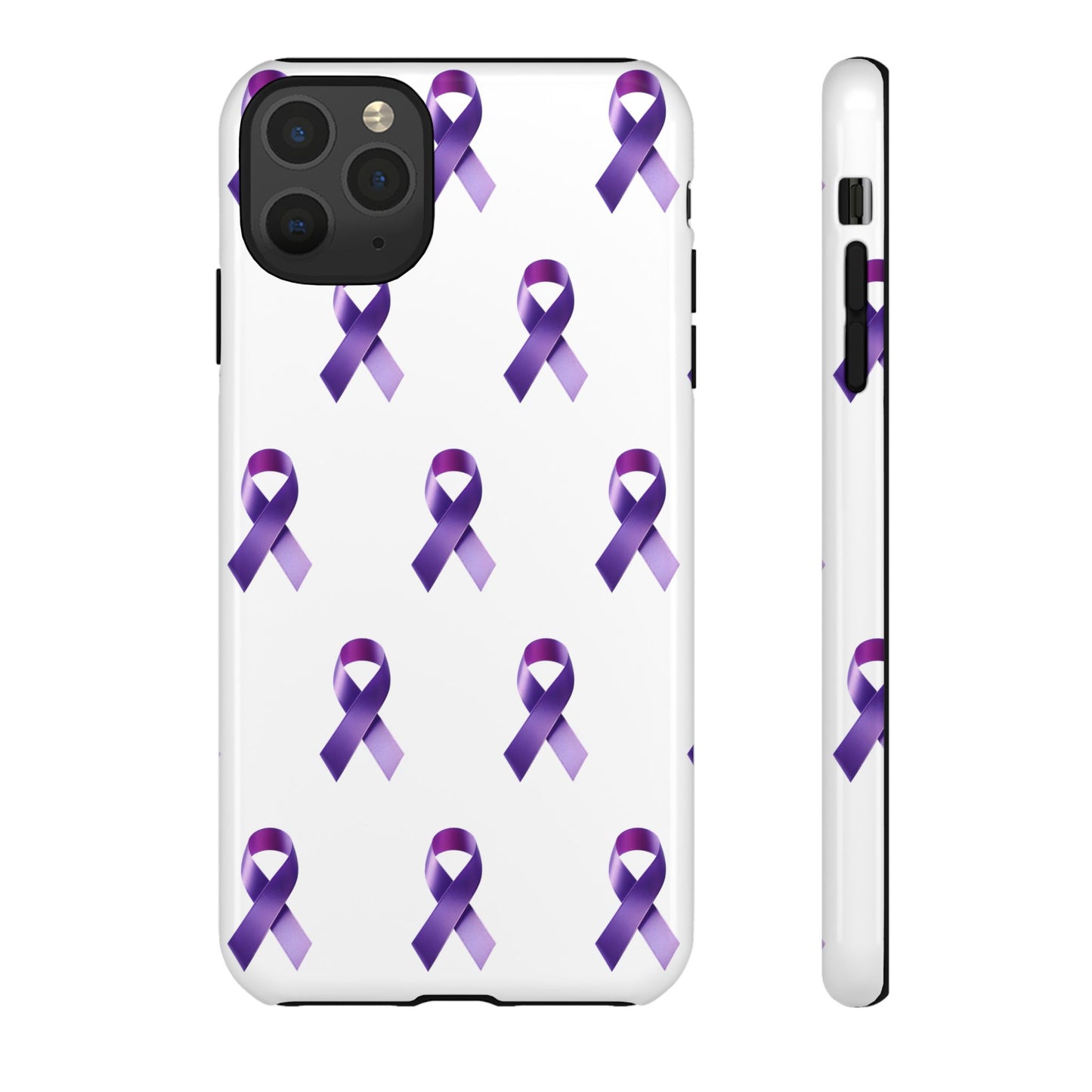 Purple Ribbon Phone Case, Tough Cases for Cancer Awareness, Gift for Loved Ones, Supportive Phone Cover, Awareness Merchandise