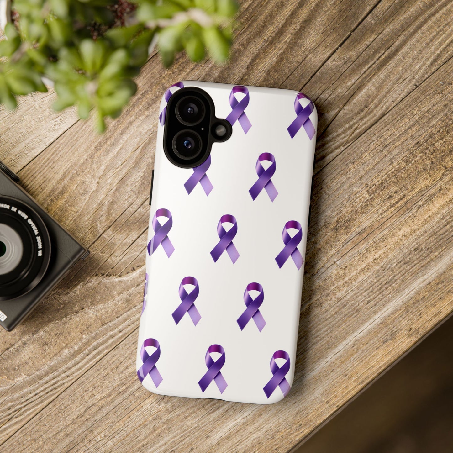 Purple Ribbon Phone Case, Tough Cases for Cancer Awareness, Gift for Loved Ones, Supportive Phone Cover, Awareness Merchandise