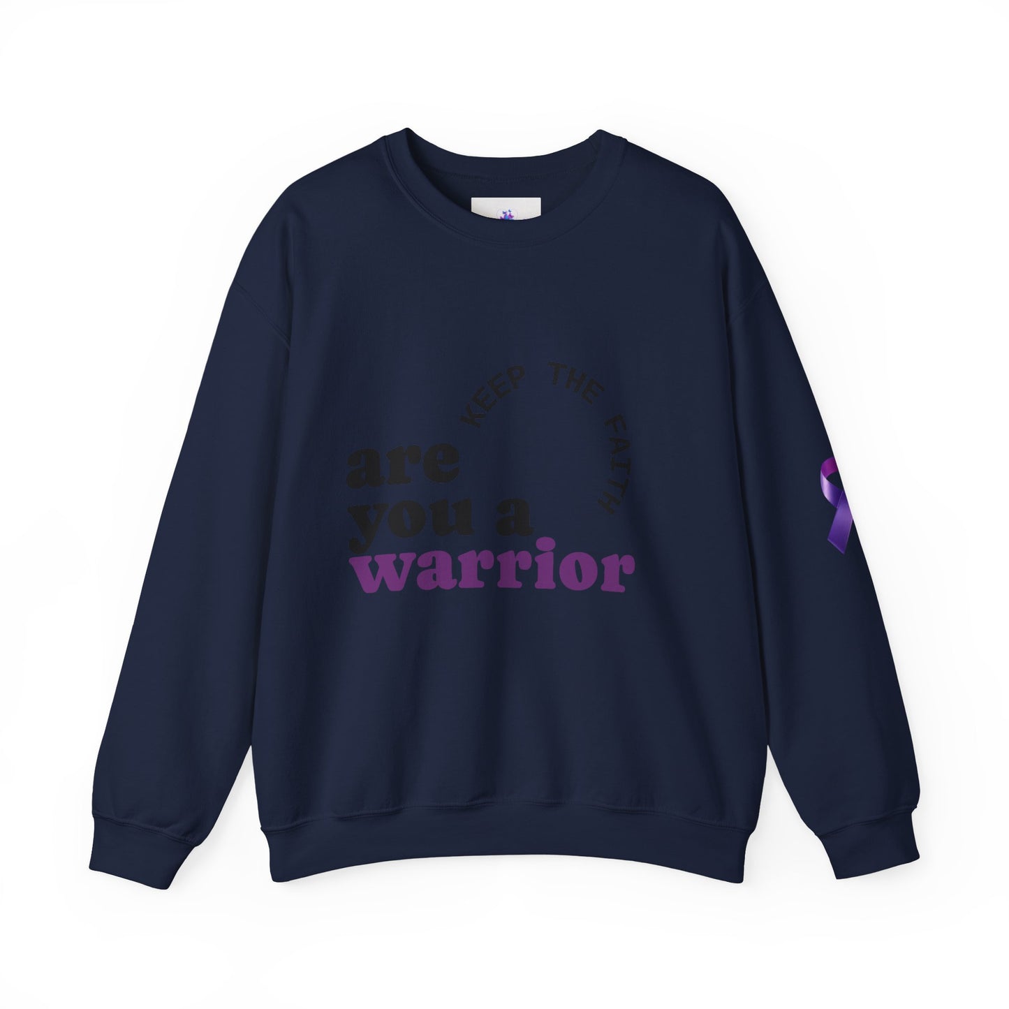 Empowering Warrior Sweatshirt, Unisex Crewneck with Inspirational Quotes, Faith & Hope Gift, Cancer Awareness Apparel, Cozy Loungewear