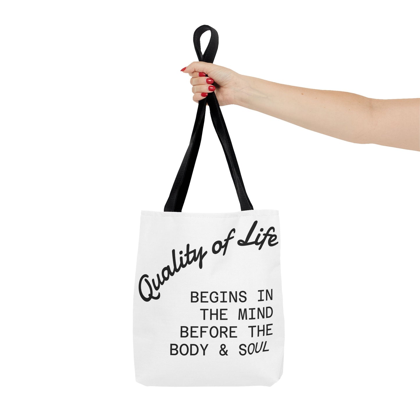 Mindful Living Tote Bag | Inspirational Daily Reminder, Eco-Friendly Gift, Motivational Quote Bag, Shopping Tote, Yoga Accessory