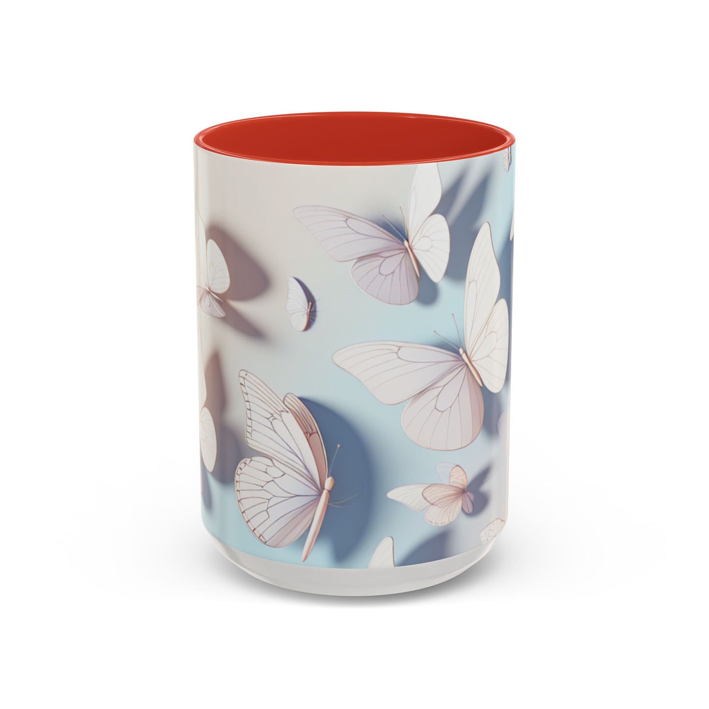 Elegant Butterfly Accent Coffee Mug, Floral Gift, Home Decor, Butterfly Design, Perfect for Birthdays, Nature Lovers