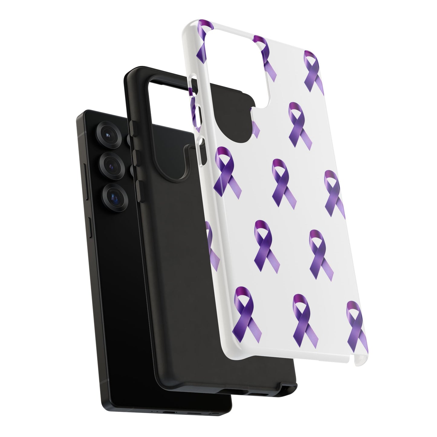Purple Ribbon Phone Case, Tough Cases for Cancer Awareness, Gift for Loved Ones, Supportive Phone Cover, Awareness Merchandise