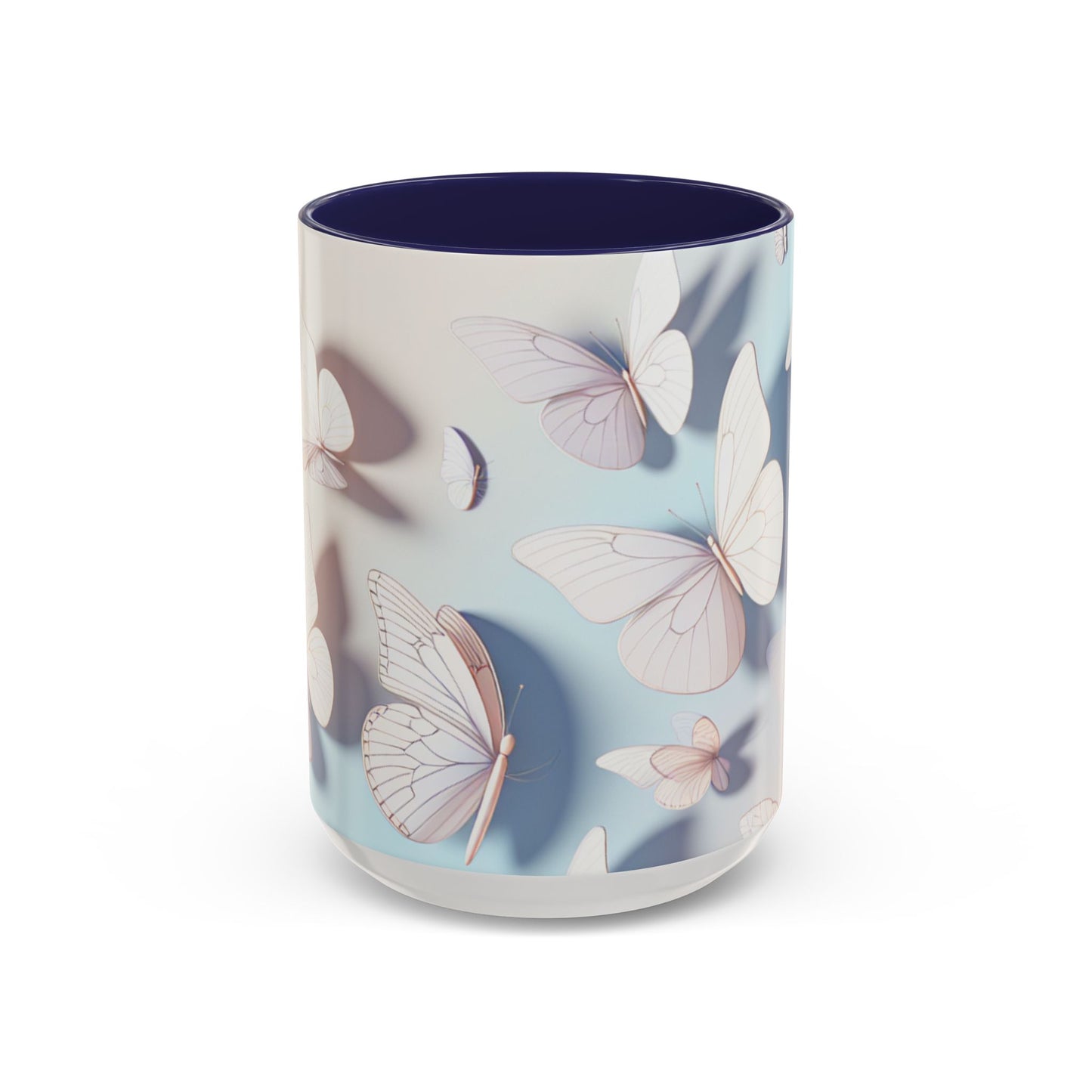 Elegant Butterfly Accent Coffee Mug, Floral Gift, Home Decor, Butterfly Design, Perfect for Birthdays, Nature Lovers
