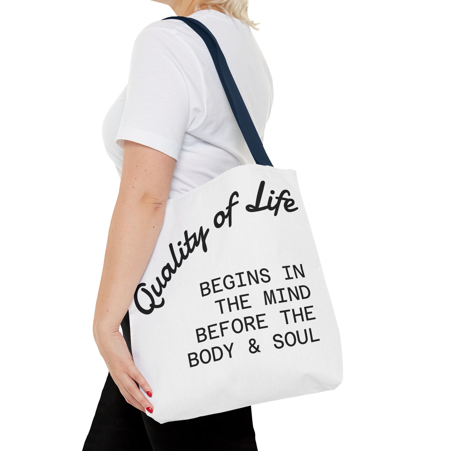 Mindful Living Tote Bag | Inspirational Daily Reminder, Eco-Friendly Gift, Motivational Quote Bag, Shopping Tote, Yoga Accessory