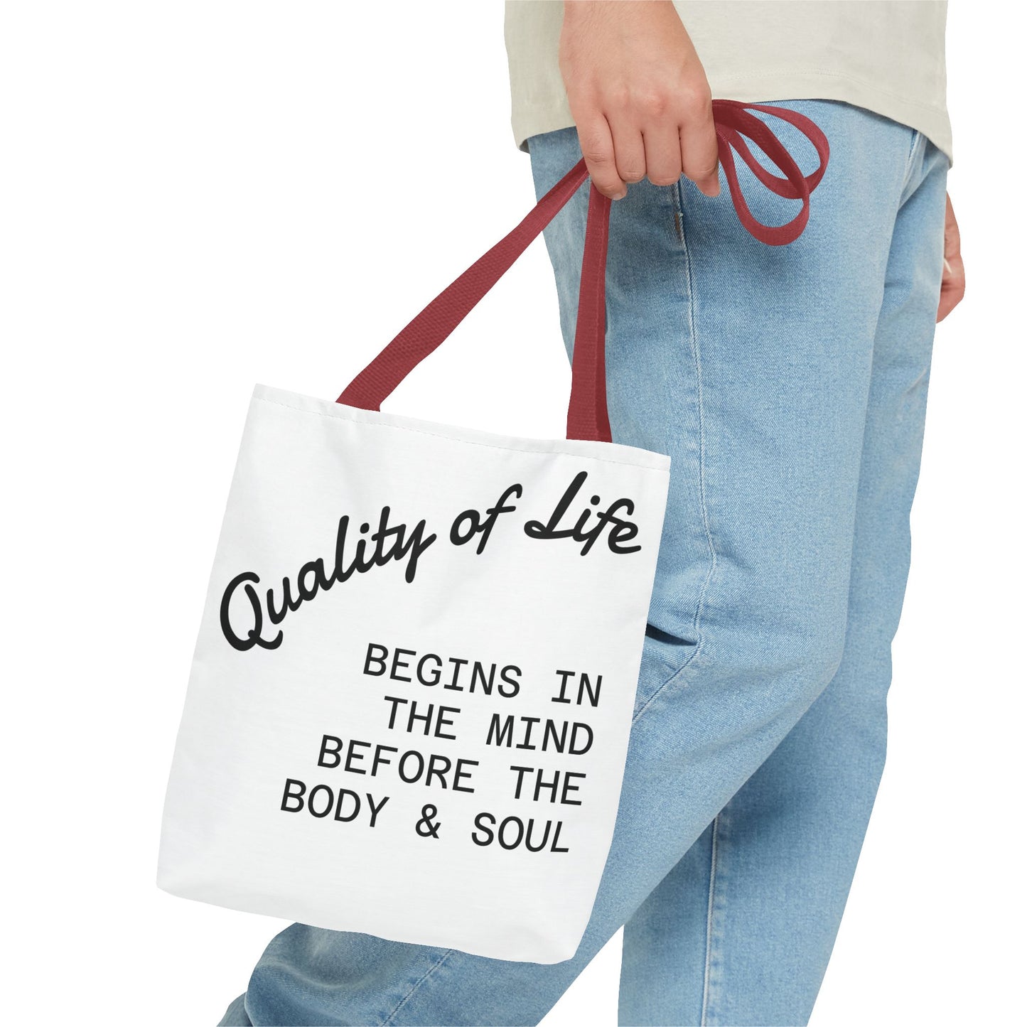 Mindful Living Tote Bag | Inspirational Daily Reminder, Eco-Friendly Gift, Motivational Quote Bag, Shopping Tote, Yoga Accessory