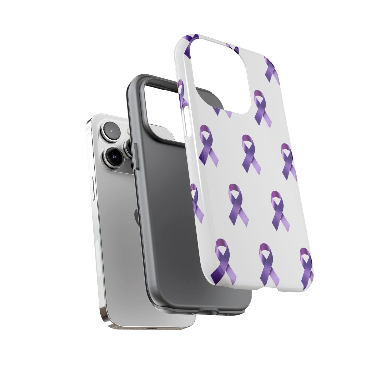 Purple Ribbon Phone Case, Tough Cases for Cancer Awareness, Gift for Loved Ones, Supportive Phone Cover, Awareness Merchandise