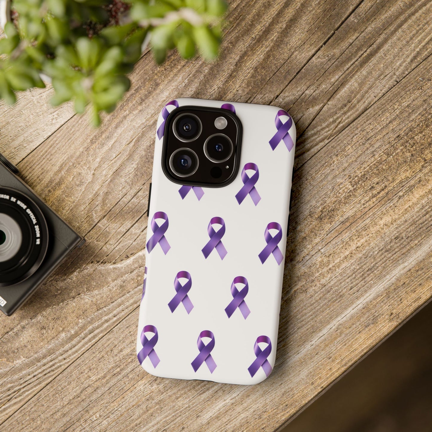 Purple Ribbon Phone Case, Tough Cases for Cancer Awareness, Gift for Loved Ones, Supportive Phone Cover, Awareness Merchandise