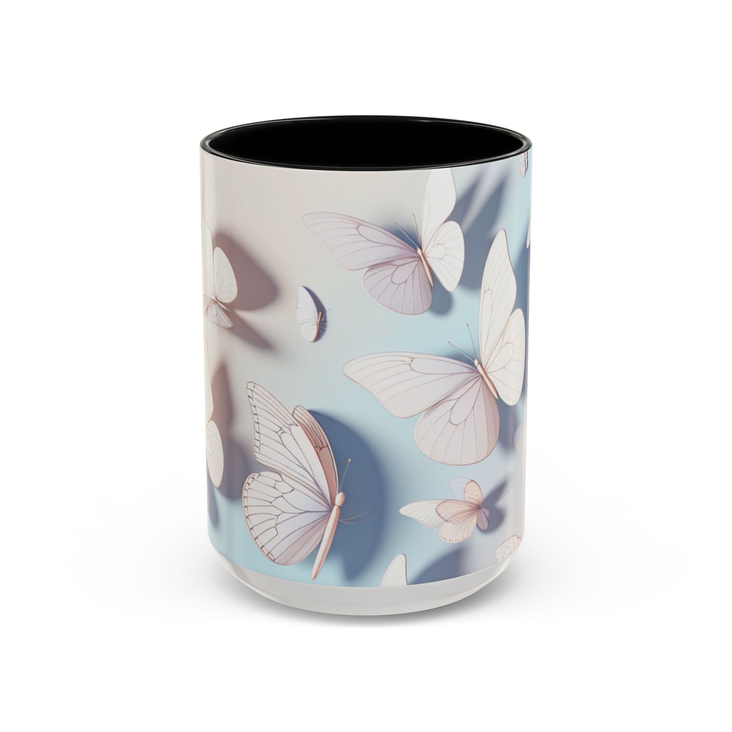 Elegant Butterfly Accent Coffee Mug, Floral Gift, Home Decor, Butterfly Design, Perfect for Birthdays, Nature Lovers