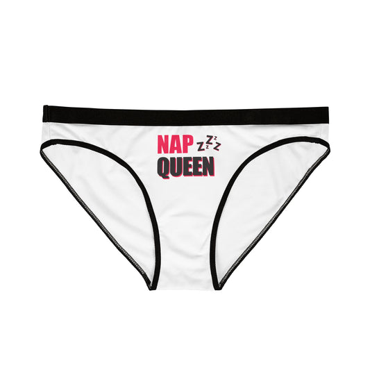 Nap Queen Women's Underwear, Comfy Sleepy Briefs, Funny Gift for Nappers, Relaxation Loungewear, Holiday Pajama Party