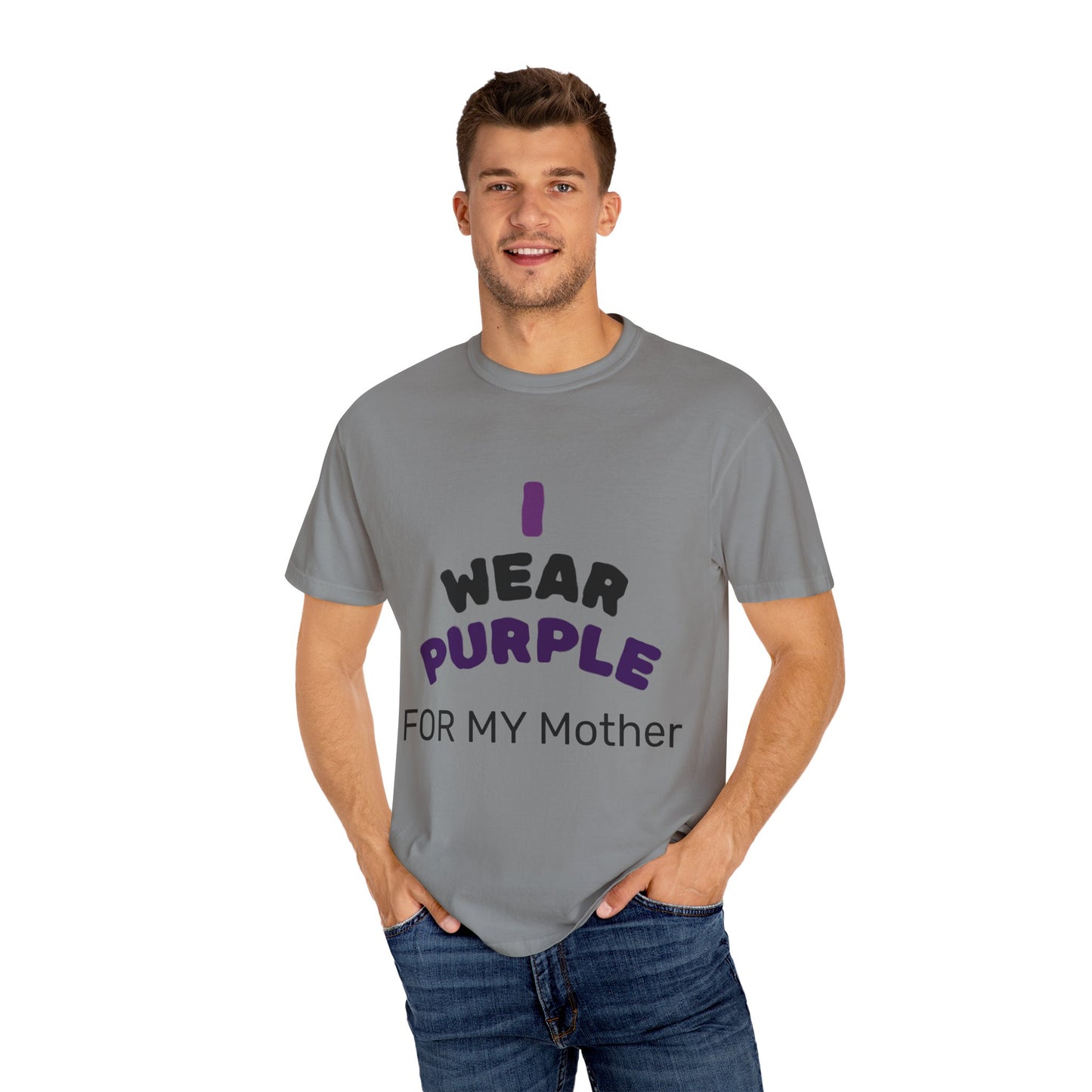 For Mom Purple T-Shirt for Awareness, Gift for Mom, Family Reunion, Cancer Support Apparel, Comfortable Casual Wear