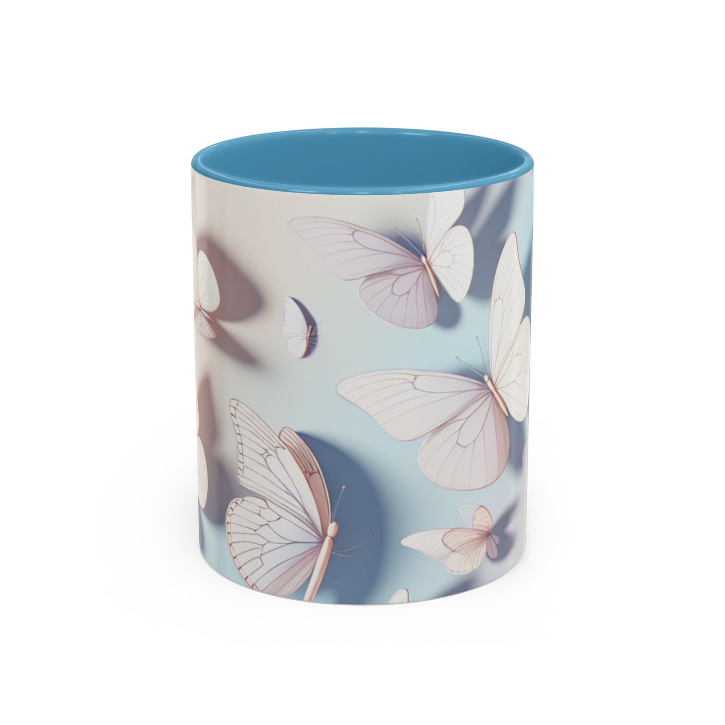 Elegant Butterfly Accent Coffee Mug, Floral Gift, Home Decor, Butterfly Design, Perfect for Birthdays, Nature Lovers