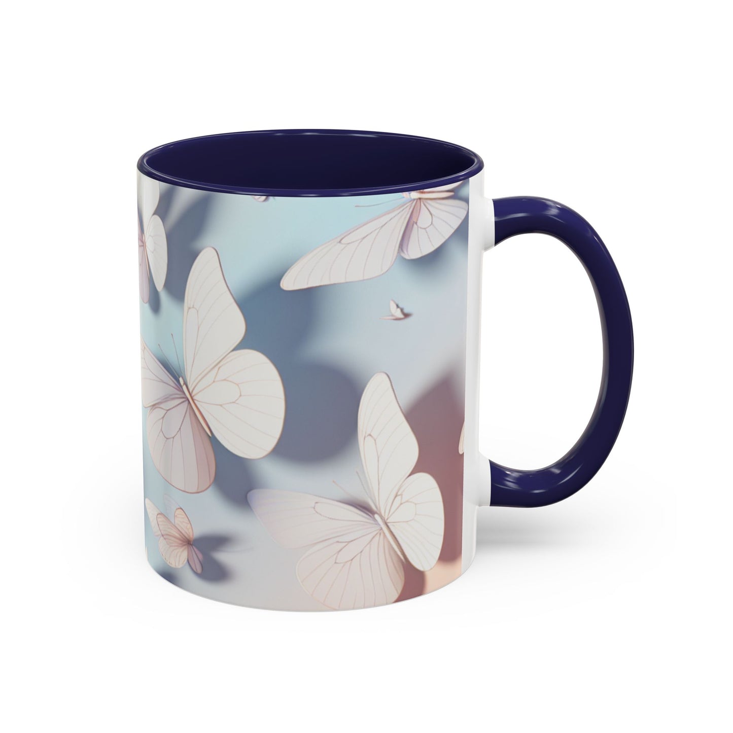 Elegant Butterfly Accent Coffee Mug, Floral Gift, Home Decor, Butterfly Design, Perfect for Birthdays, Nature Lovers