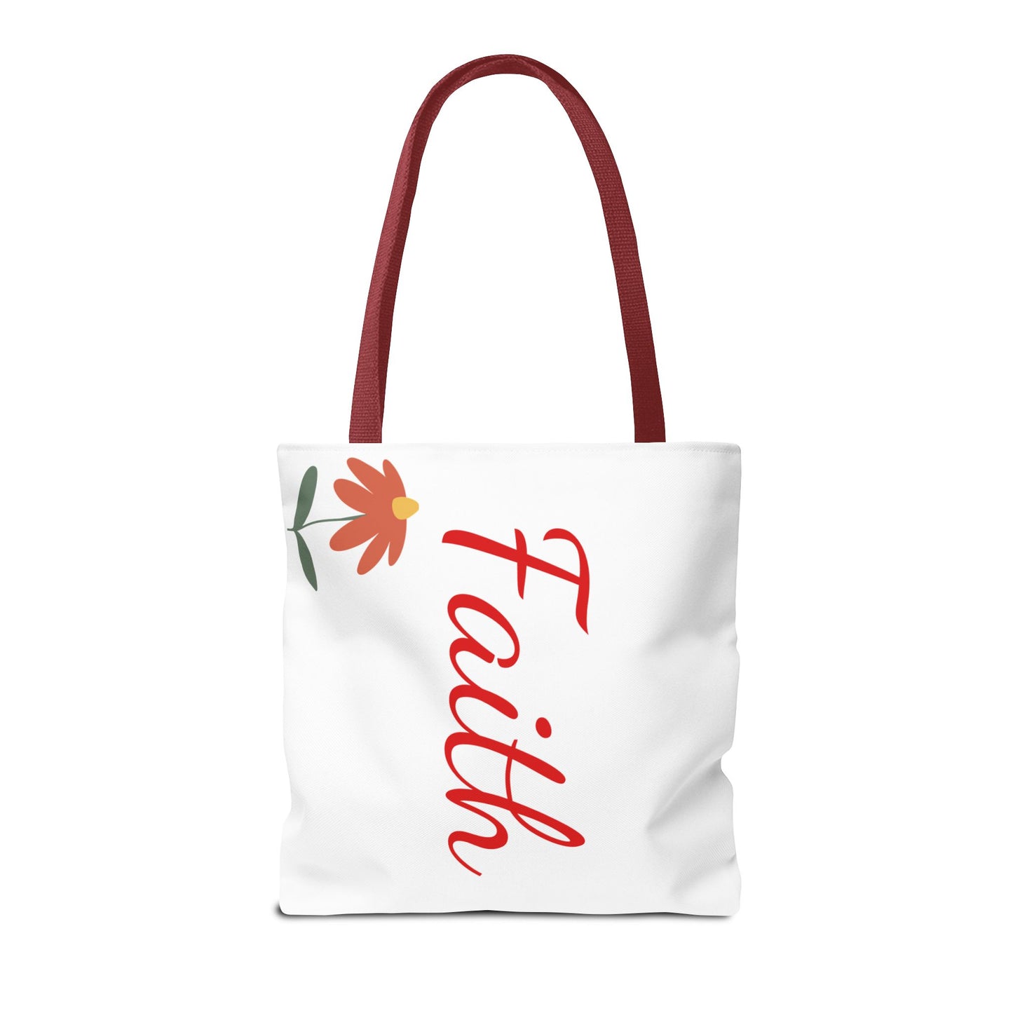 Faith Floral Tote Bag, Motivational Gift for Her, Everyday Use Tote, Inspirational Shopping Bag, Eco-Friendly Bag, Christian Faith Apparel