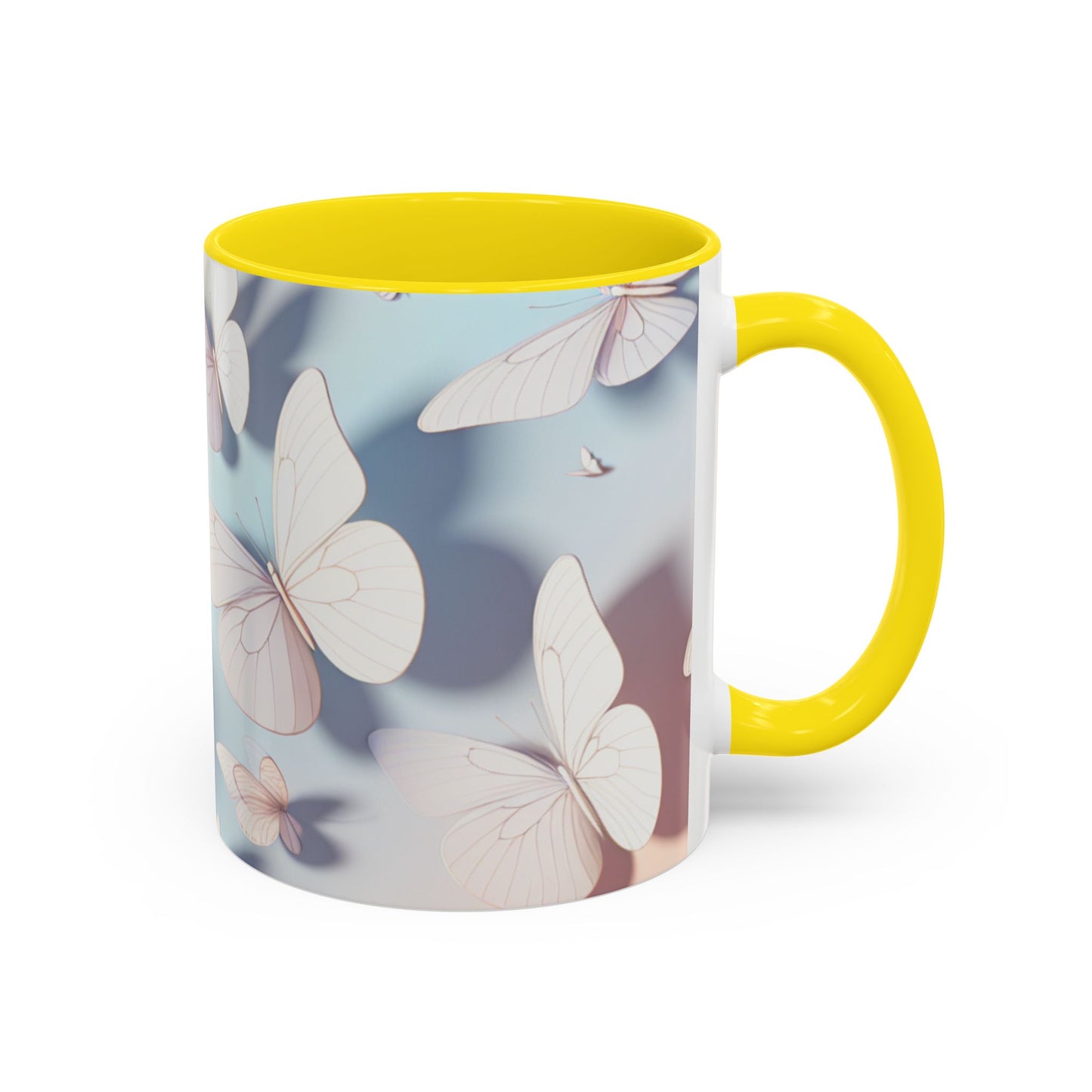 Elegant Butterfly Accent Coffee Mug, Floral Gift, Home Decor, Butterfly Design, Perfect for Birthdays, Nature Lovers
