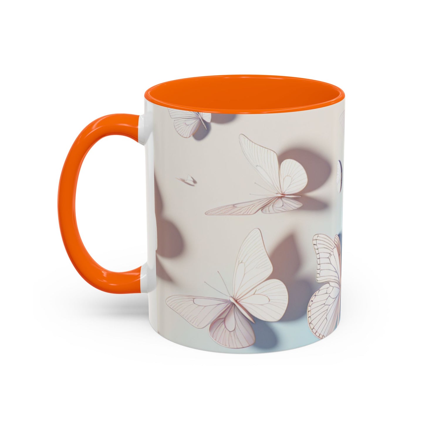 Elegant Butterfly Accent Coffee Mug, Floral Gift, Home Decor, Butterfly Design, Perfect for Birthdays, Nature Lovers