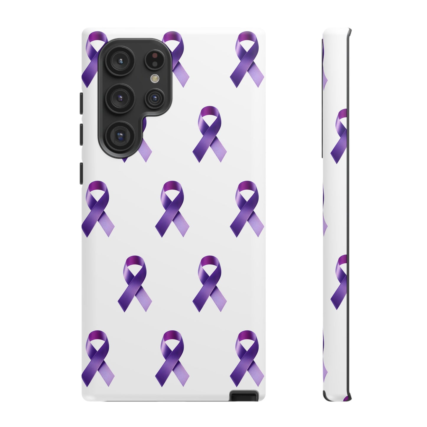 Purple Ribbon Phone Case, Tough Cases for Cancer Awareness, Gift for Loved Ones, Supportive Phone Cover, Awareness Merchandise