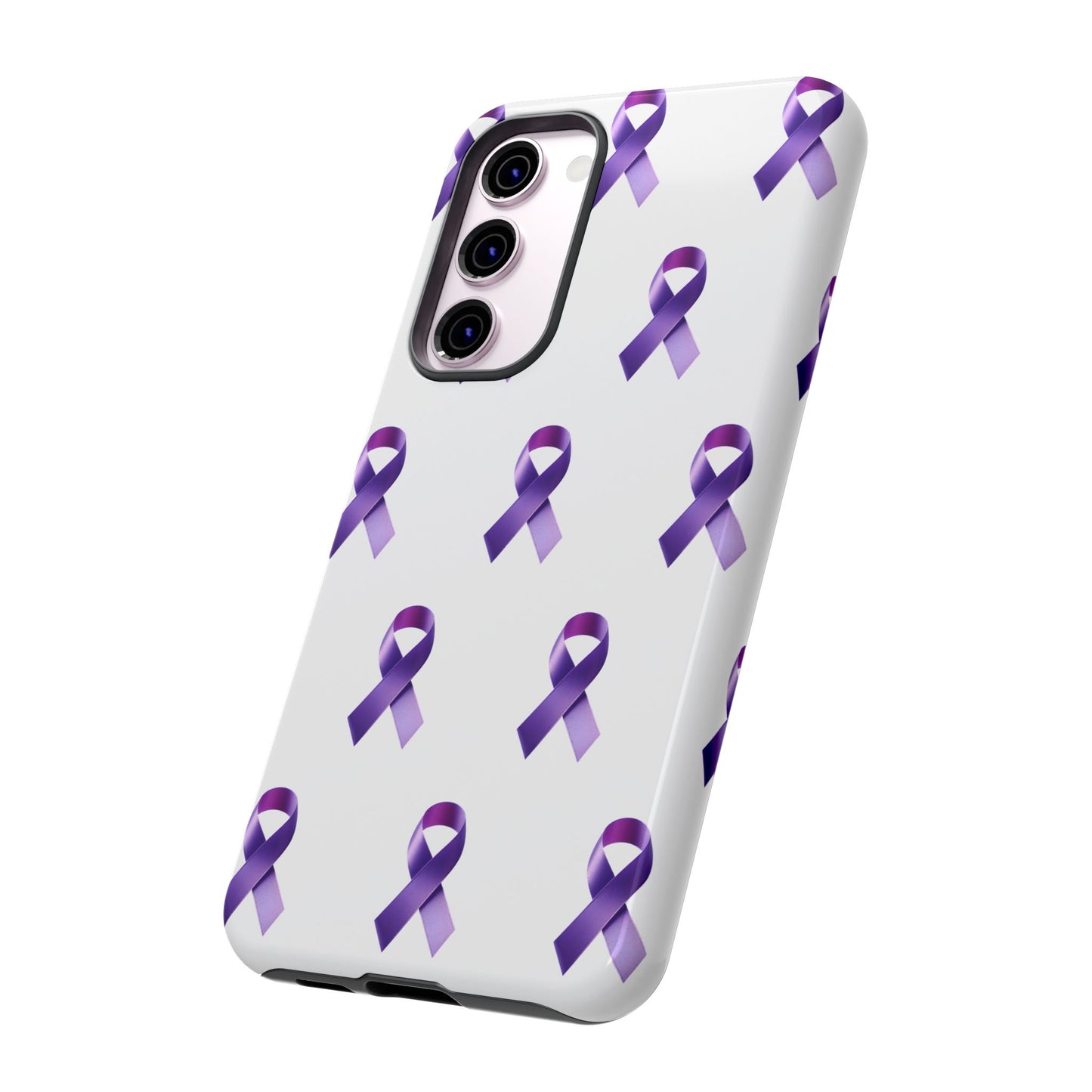 Purple Ribbon Phone Case, Tough Cases for Cancer Awareness, Gift for Loved Ones, Supportive Phone Cover, Awareness Merchandise