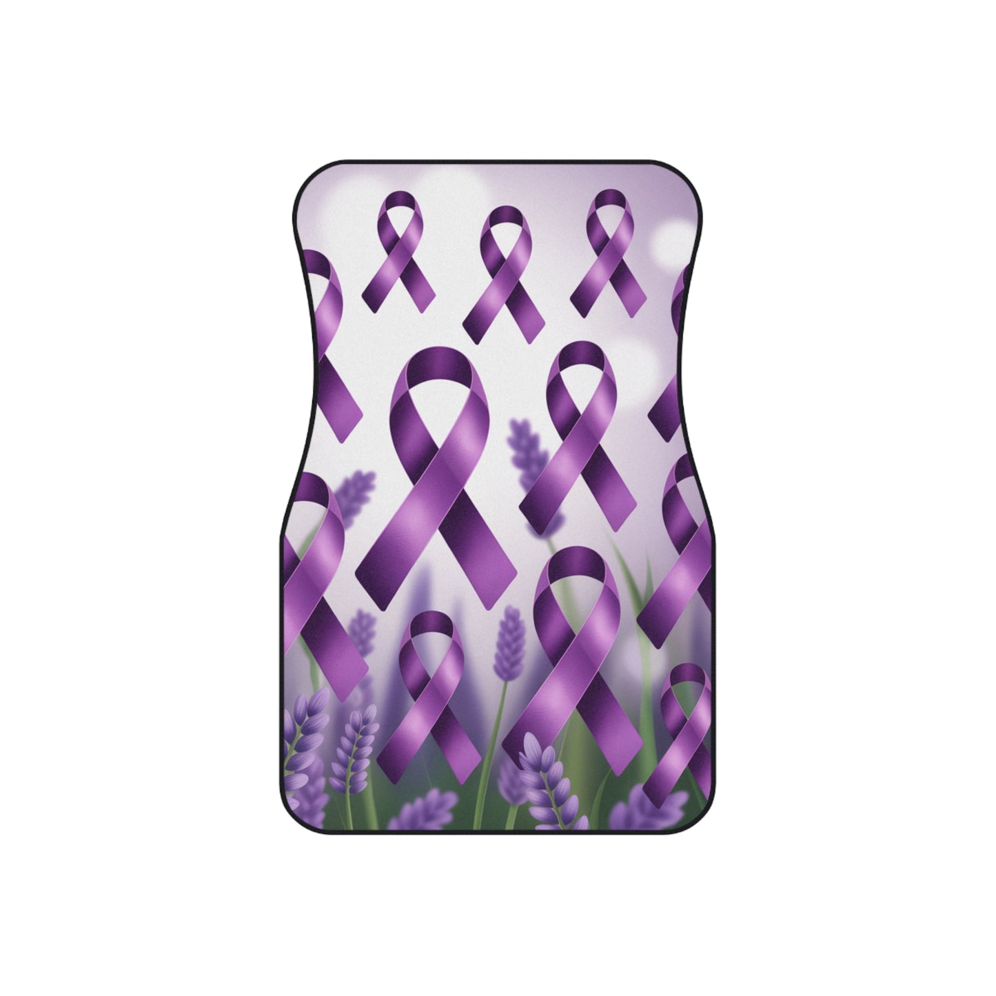Purple Ribbon Car Mats (Set of 4) - Support Awareness, Boho Home Decor, Gift for Lupus Awareness, Ribbon Car Accessories