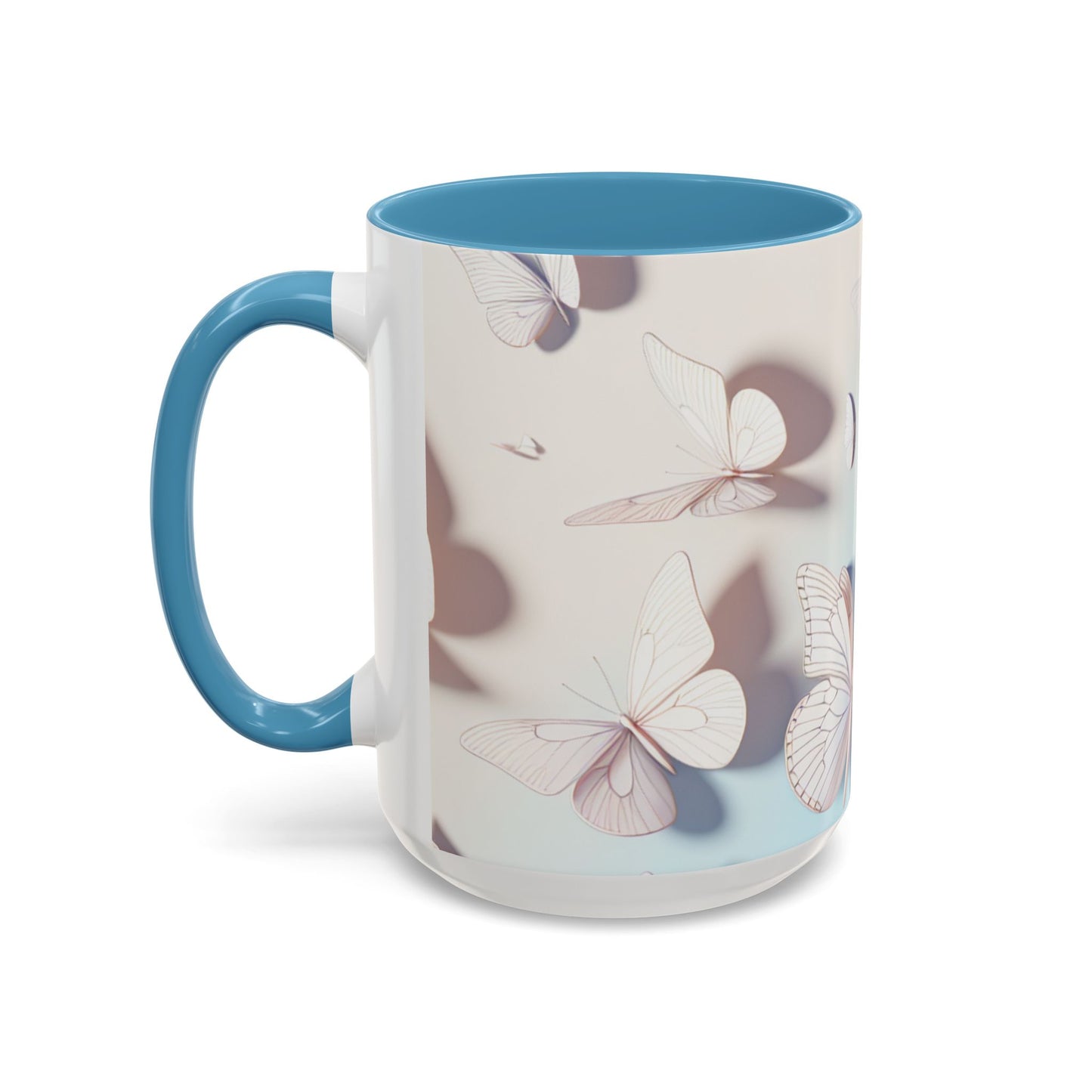 Elegant Butterfly Accent Coffee Mug, Floral Gift, Home Decor, Butterfly Design, Perfect for Birthdays, Nature Lovers