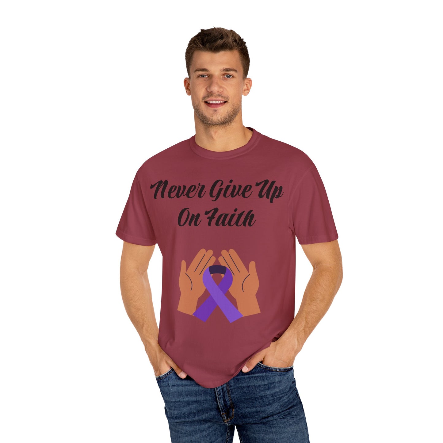 Inspirational Faith T-shirt, Motivational Quote Tee, Unisex Garment-Dyed Shirt, Support Awareness, Gift for Loved Ones