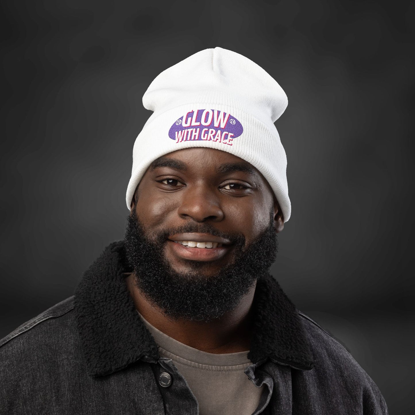 S-Line:: Glow With Grace Embroidered Beanie