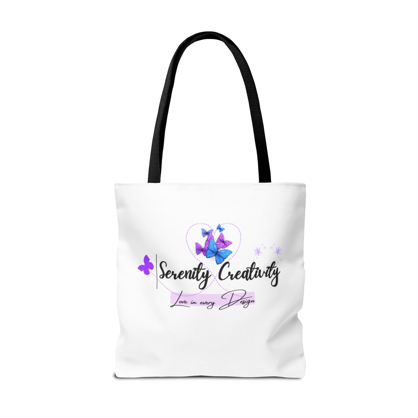 Serenity Creativity Tote Bag, AOP Art Bag, Stylish Tote, Gift for Creatives, Butterfly Design, Eco-Friendly Shopper