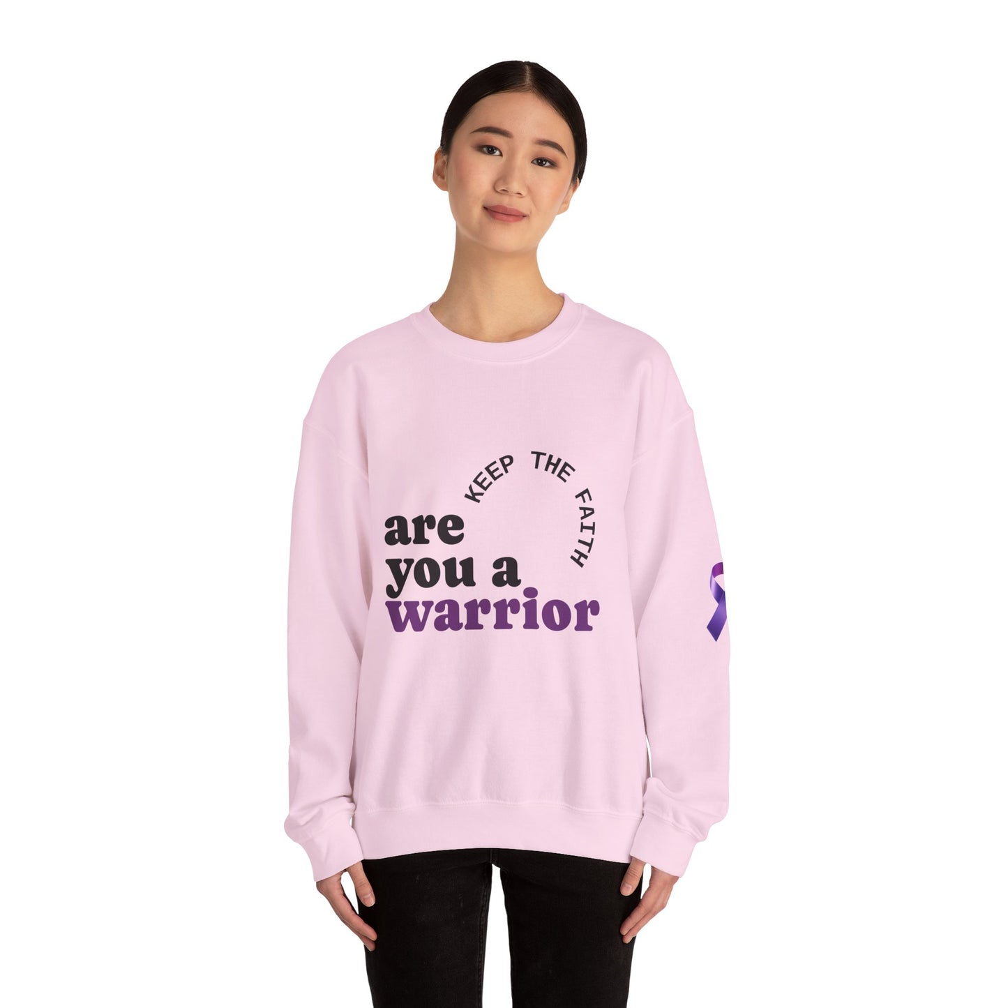 Empowering Warrior Sweatshirt, Unisex Crewneck with Inspirational Quotes, Faith & Hope Gift, Cancer Awareness Apparel, Cozy Loungewear