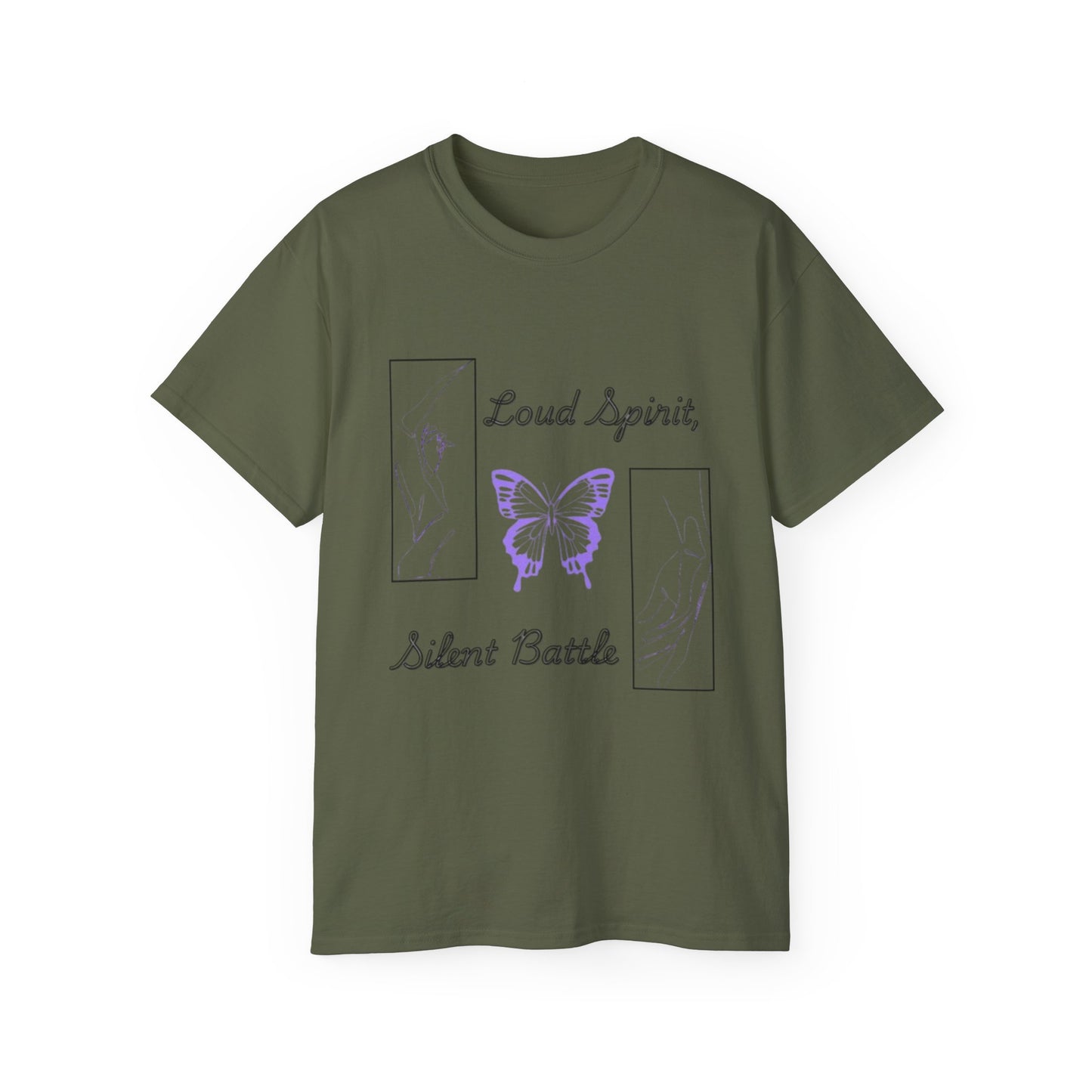 Loud Spirit Butterfly Tee, Inspirational T-Shirt, Unisex Cotton Shirt, Perfect Gift for Friends, Motivational Apparel, Self-Care Reminder