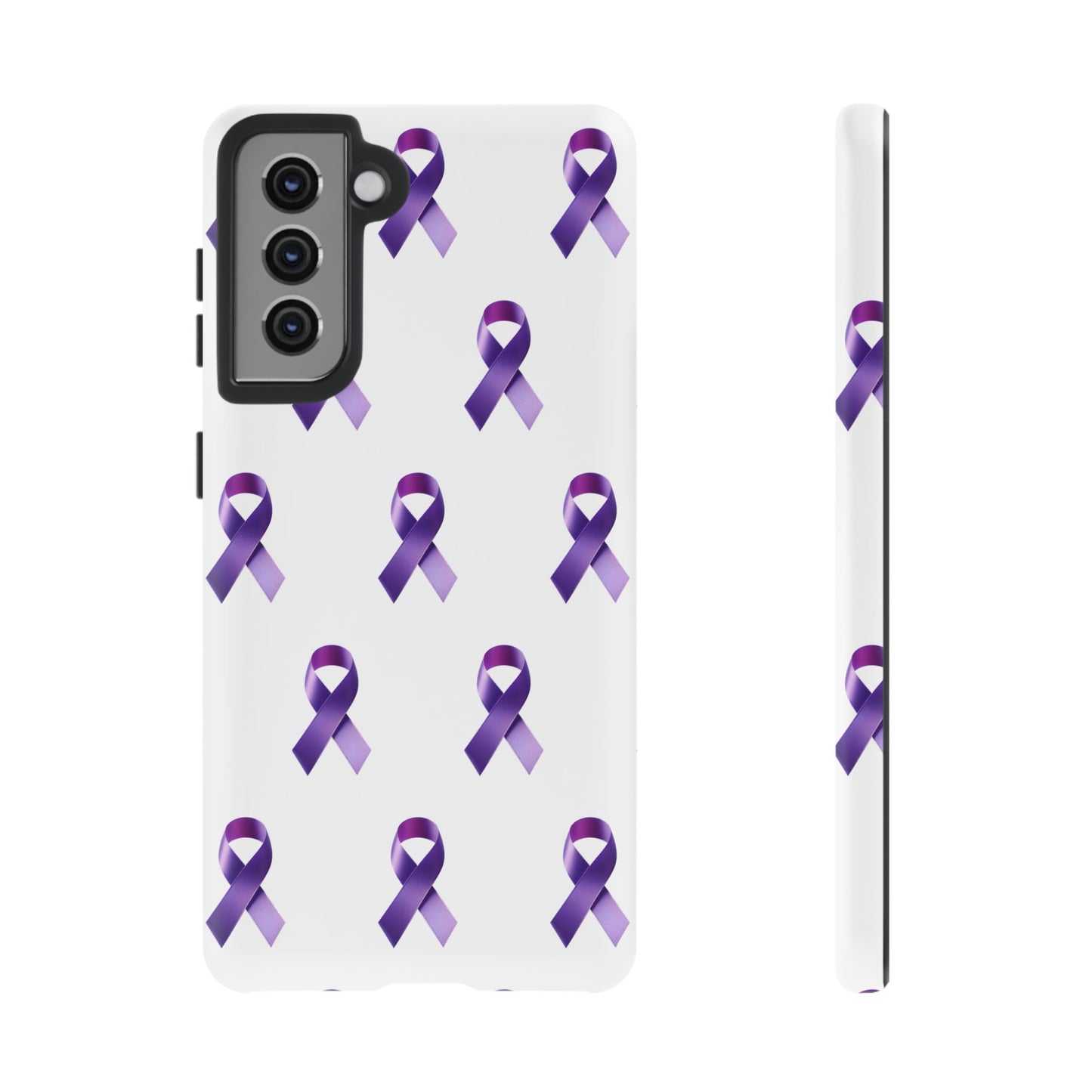 Purple Ribbon Phone Case, Tough Cases for Cancer Awareness, Gift for Loved Ones, Supportive Phone Cover, Awareness Merchandise