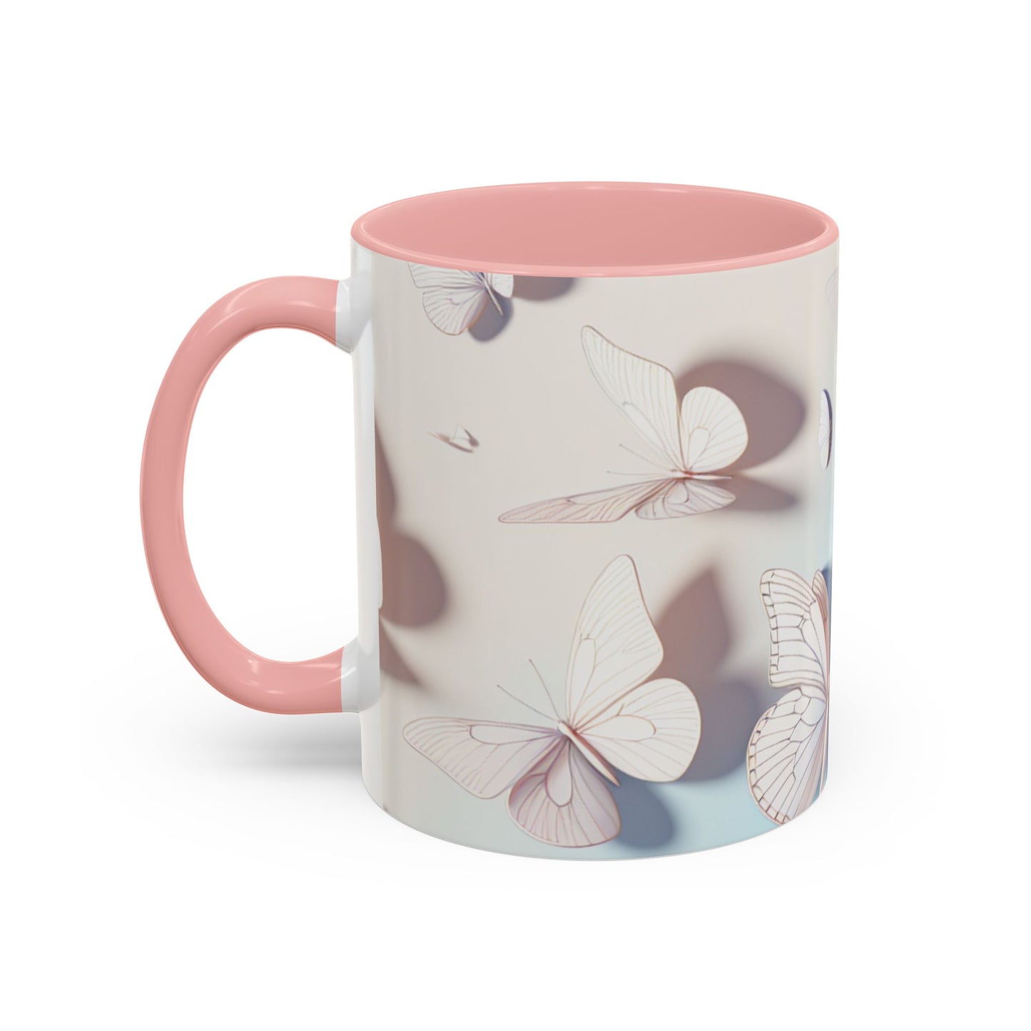 Elegant Butterfly Accent Coffee Mug, Floral Gift, Home Decor, Butterfly Design, Perfect for Birthdays, Nature Lovers