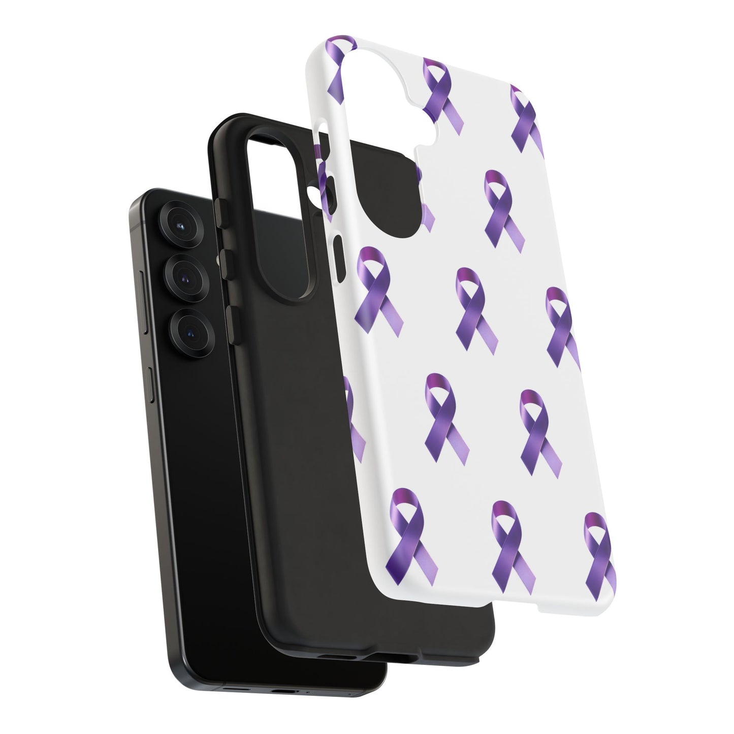 Purple Ribbon Phone Case, Tough Cases for Cancer Awareness, Gift for Loved Ones, Supportive Phone Cover, Awareness Merchandise