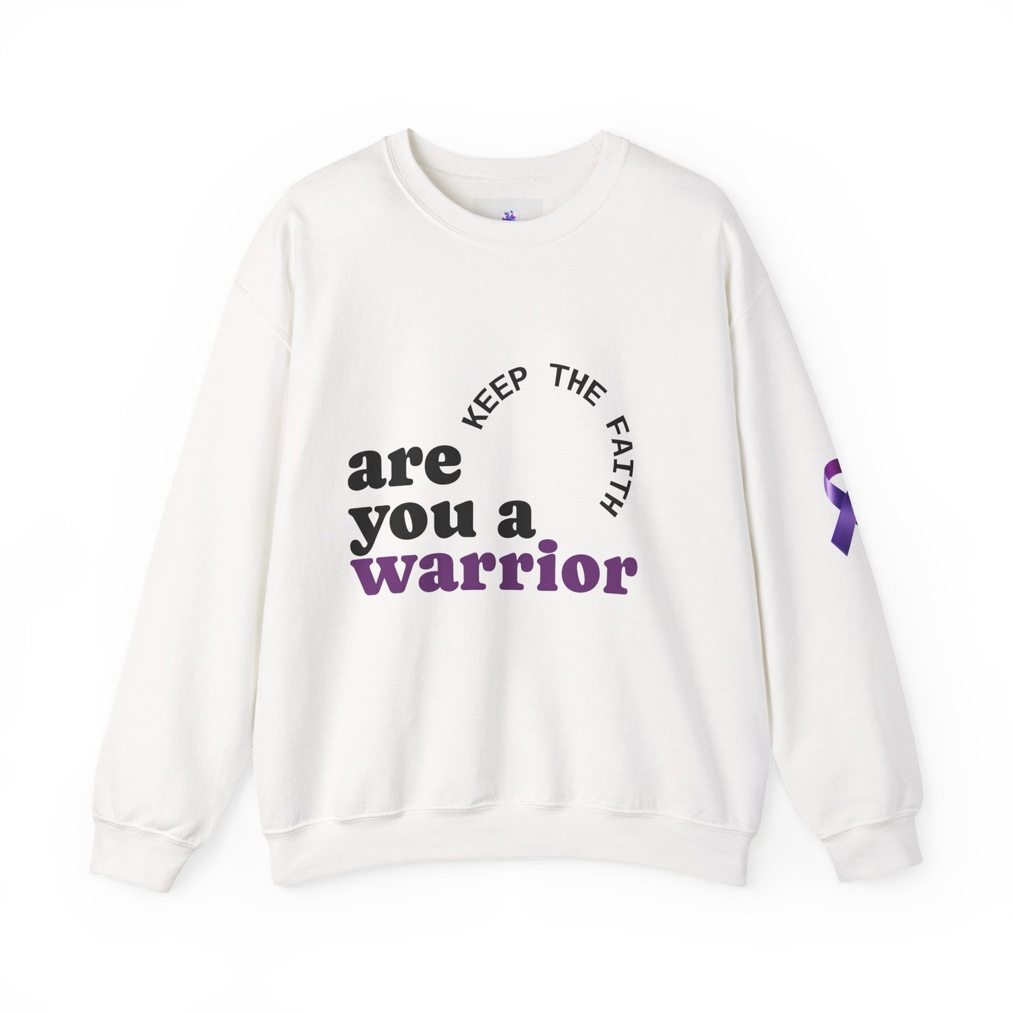 Empowering Warrior Sweatshirt, Unisex Crewneck with Inspirational Quotes, Faith & Hope Gift, Cancer Awareness Apparel, Cozy Loungewear
