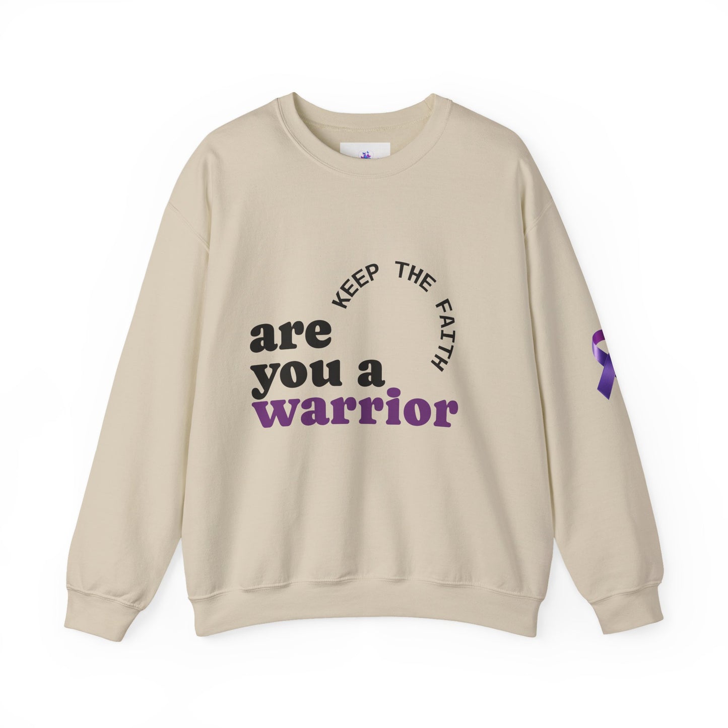 Empowering Warrior Sweatshirt, Unisex Crewneck with Inspirational Quotes, Faith & Hope Gift, Cancer Awareness Apparel, Cozy Loungewear