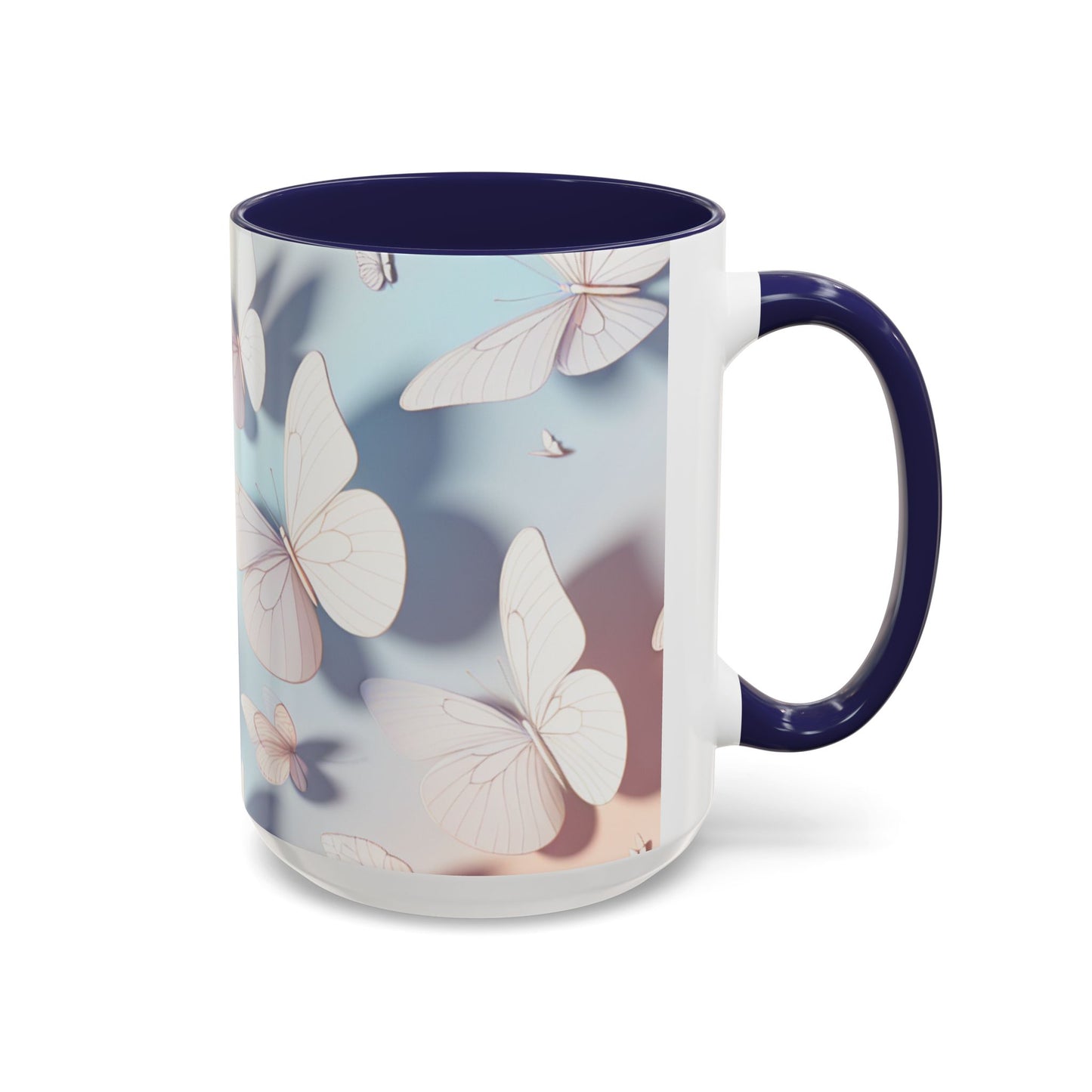 Elegant Butterfly Accent Coffee Mug, Floral Gift, Home Decor, Butterfly Design, Perfect for Birthdays, Nature Lovers