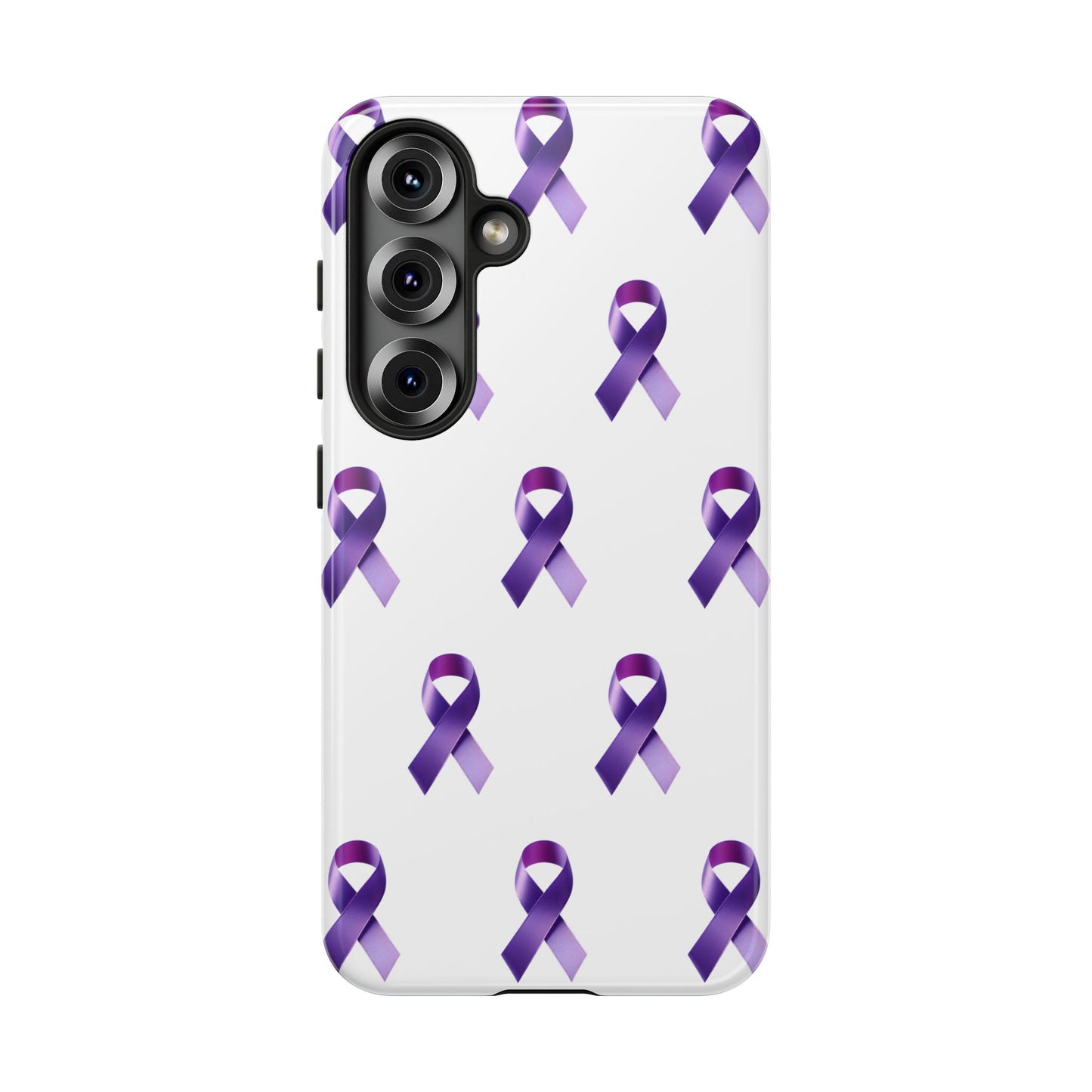 Purple Ribbon Phone Case, Tough Cases for Cancer Awareness, Gift for Loved Ones, Supportive Phone Cover, Awareness Merchandise