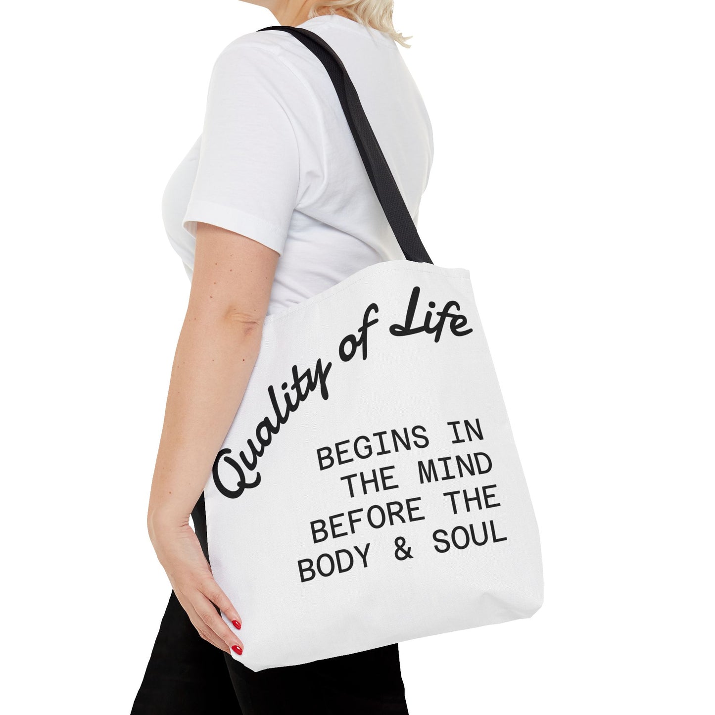 Mindful Living Tote Bag | Inspirational Daily Reminder, Eco-Friendly Gift, Motivational Quote Bag, Shopping Tote, Yoga Accessory